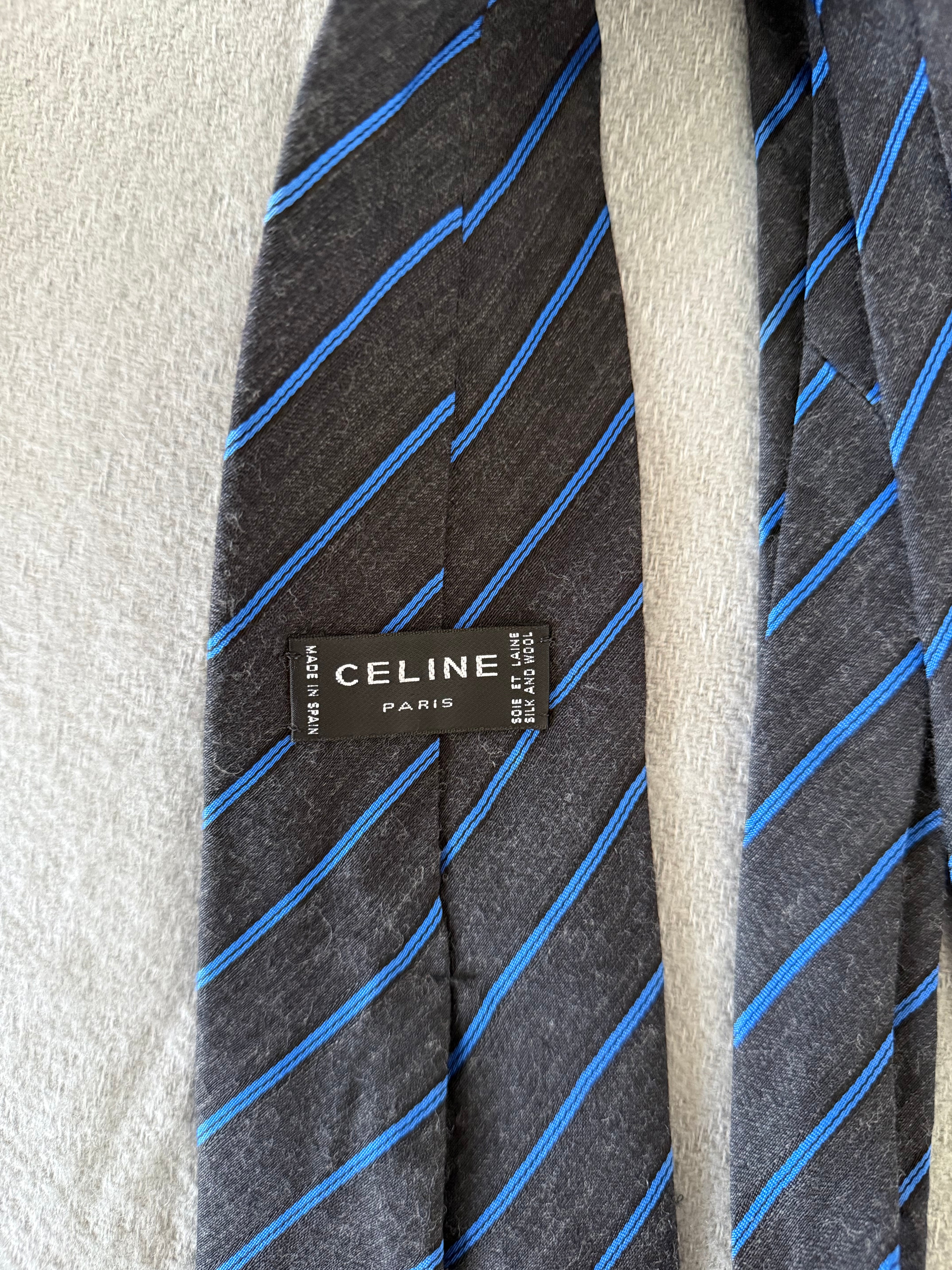 Celine 1990s Wool Silk Tie