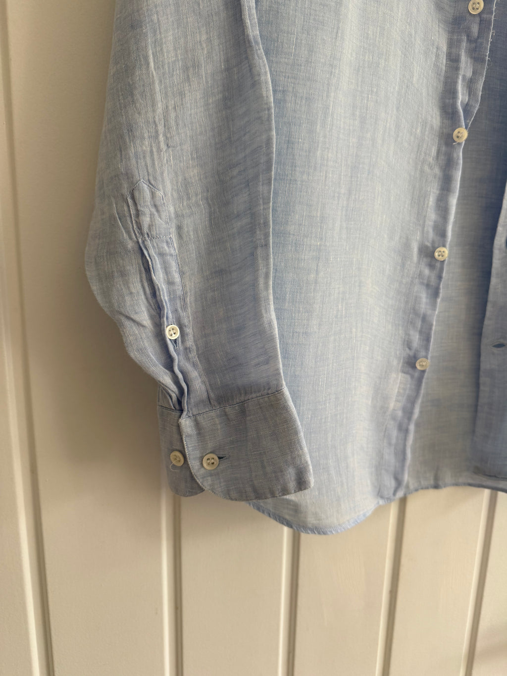 Giorgio Armani 1990s Blue Linen Shirt - Size S