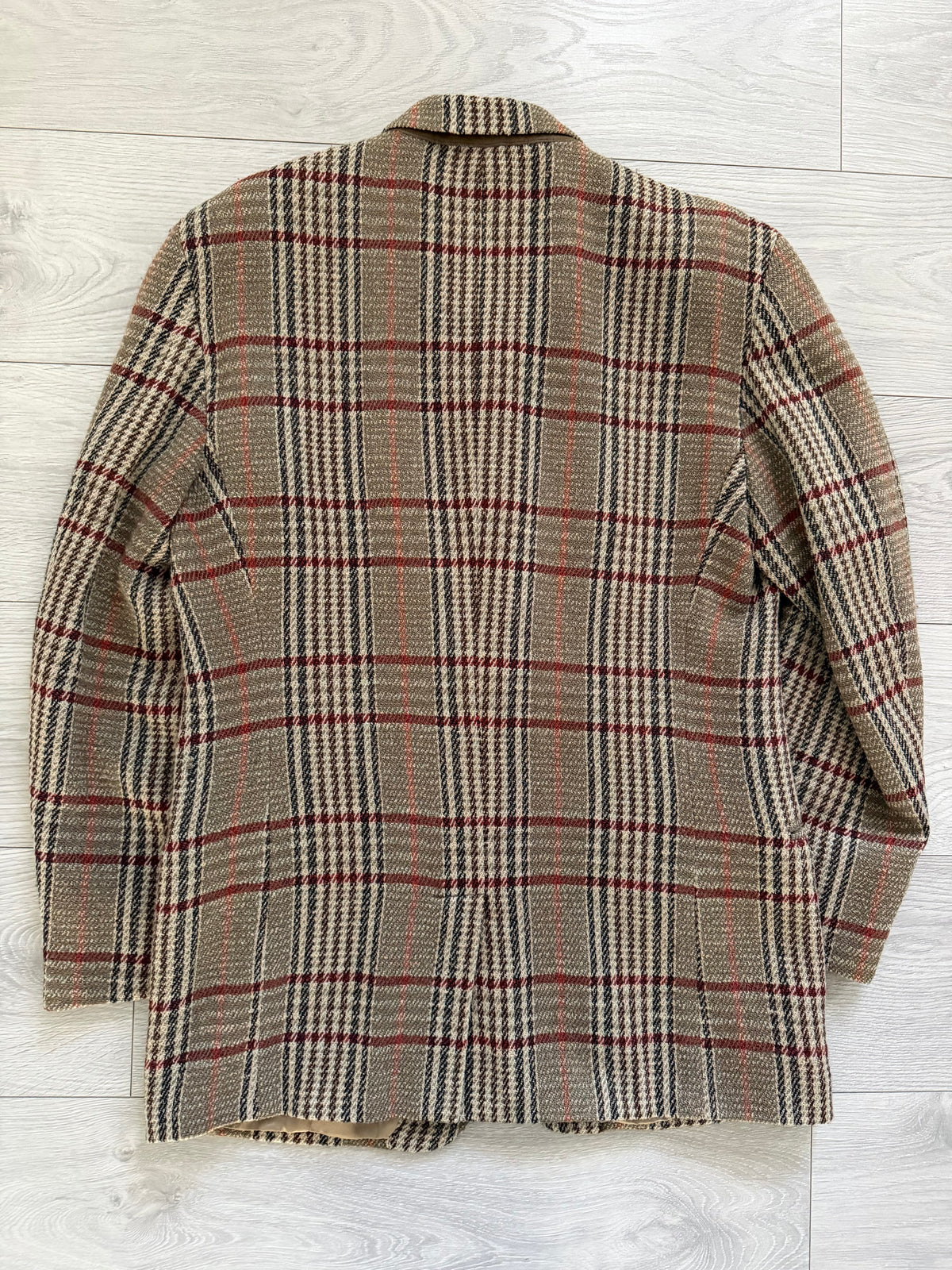 Emporio Armani 1990s 2B Check Wool Cotton Textured Sport Jacket Blazer - Size M