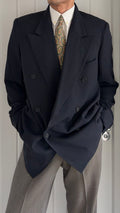 Giorgio Armani 1980s Peaked Lapel Double Breasted Sport Jacket Blazer - Size XL