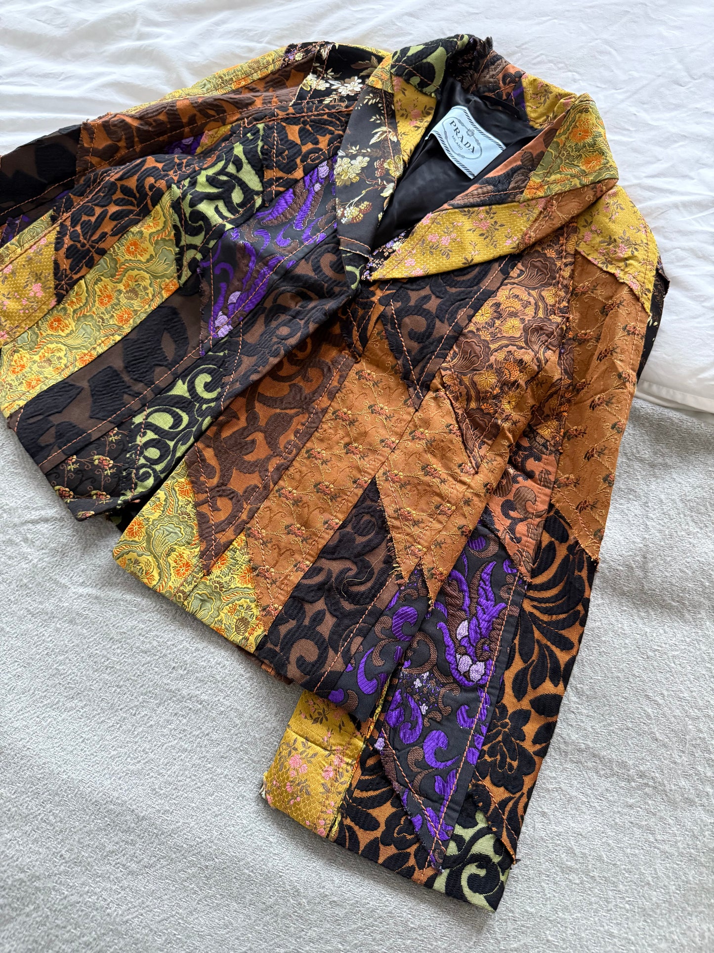 Prada FW2015 Womens Tapestry Silk Embroidered Jacket - Size IT40
