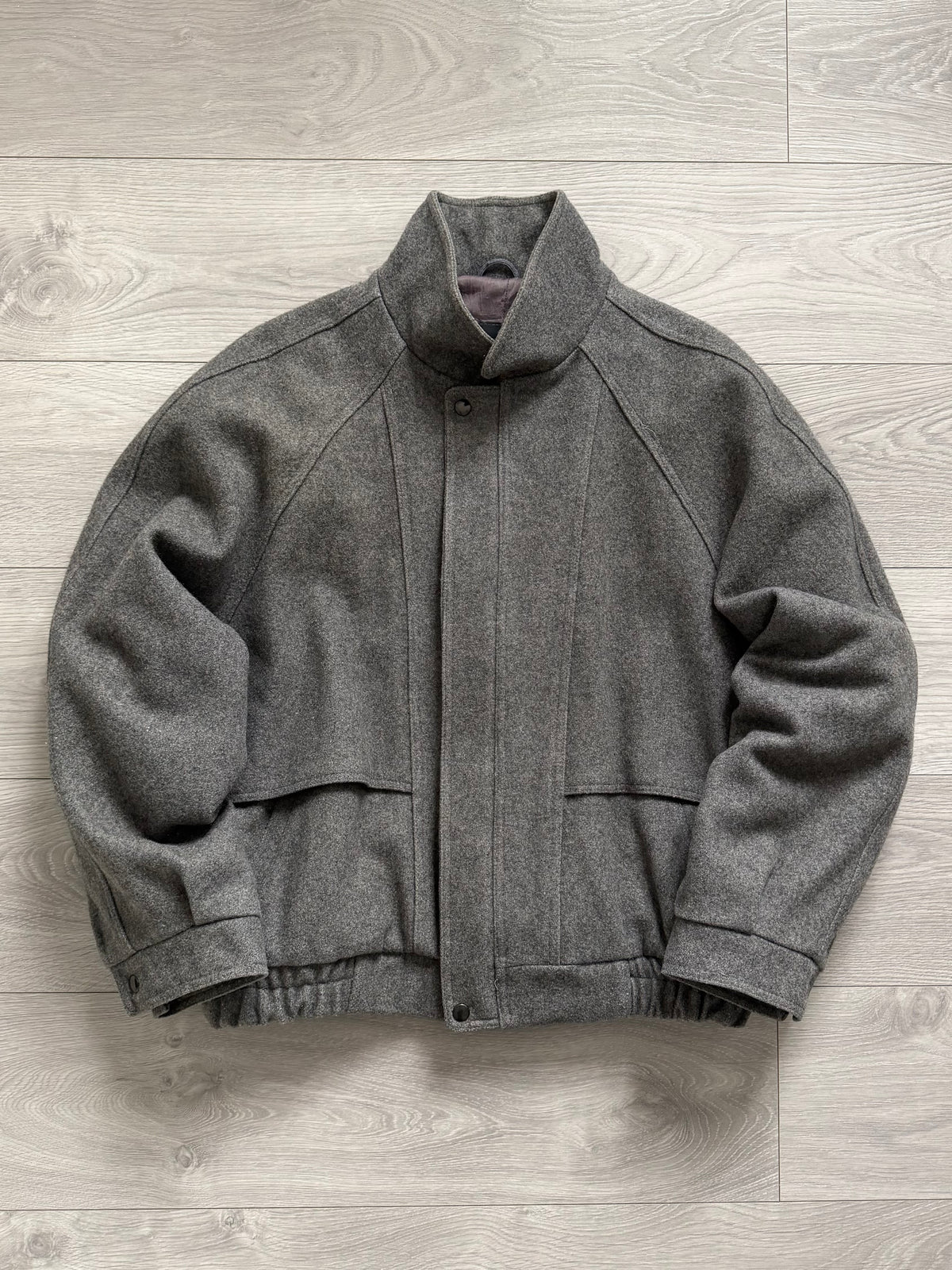 London Fog Vintage 1990s Wool Blouson Bomber Jacket - Size L