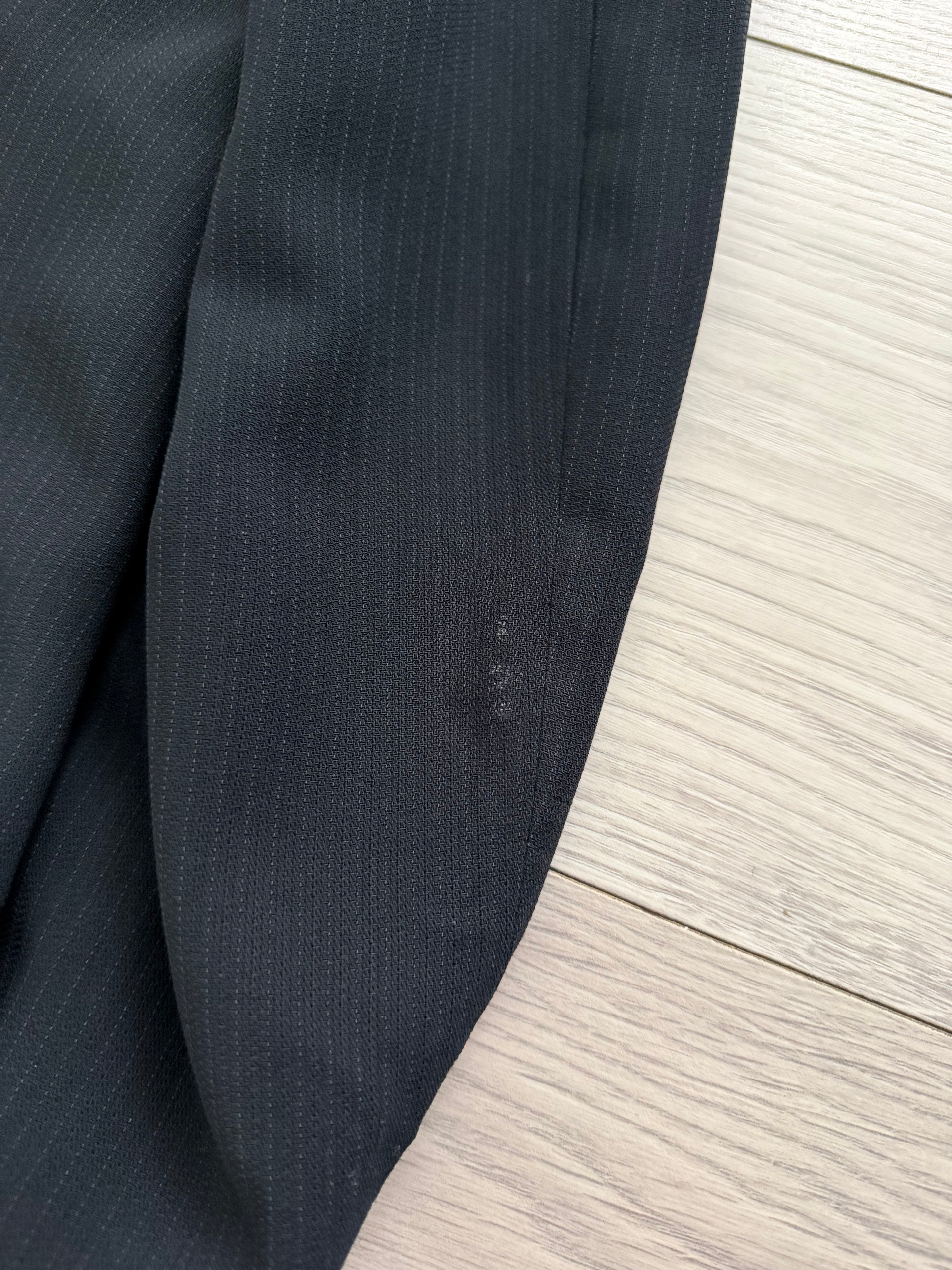 Giorgio Armani Black Label 1990s Peaked Lapel Double Breasted Pleated Wool Suit - Size XXXL Jacket / 40" Waist