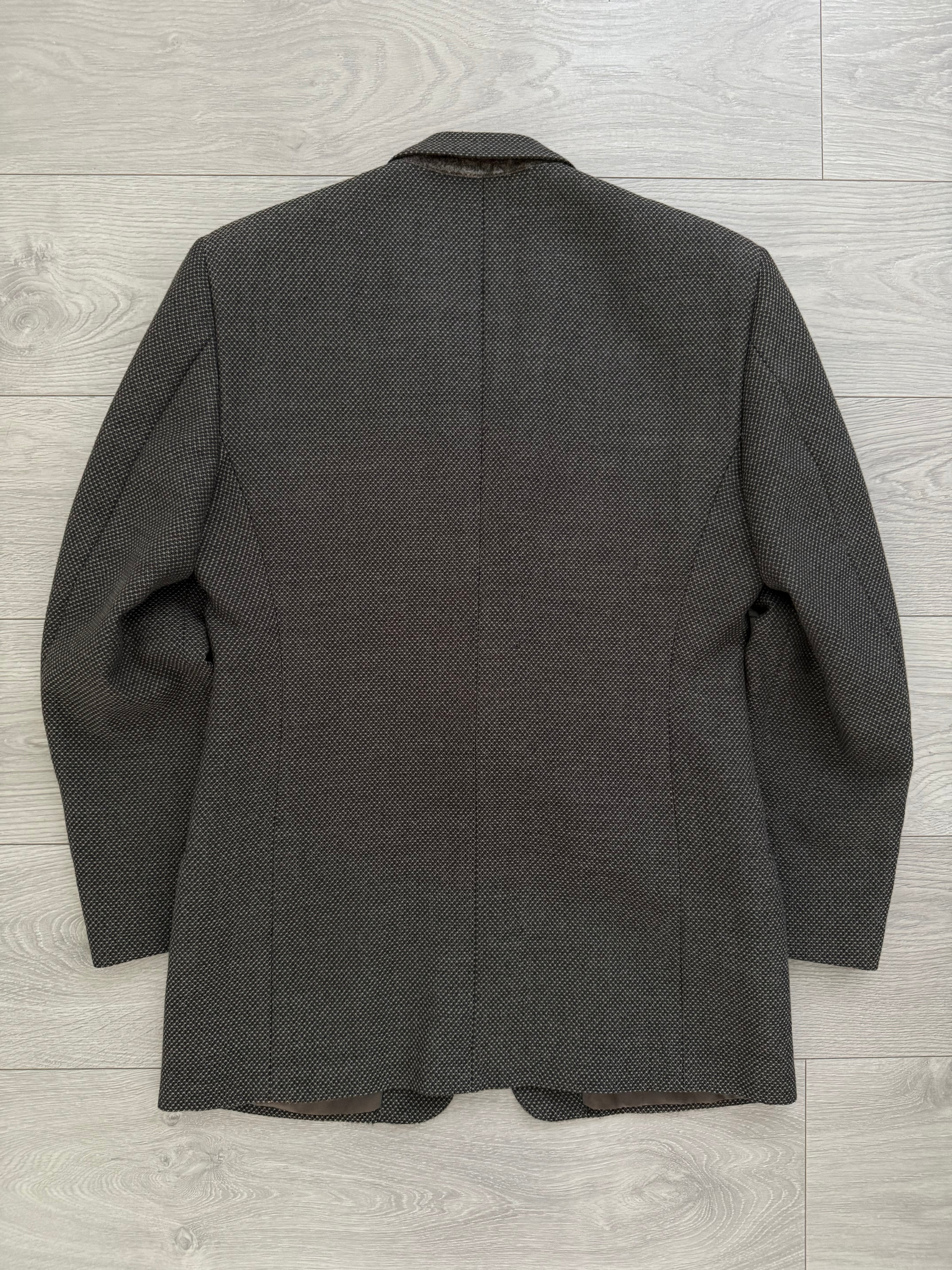 Giorgio Armani 1980s Textured 2B Wool Brown Sports Blazer Jacket - Size M