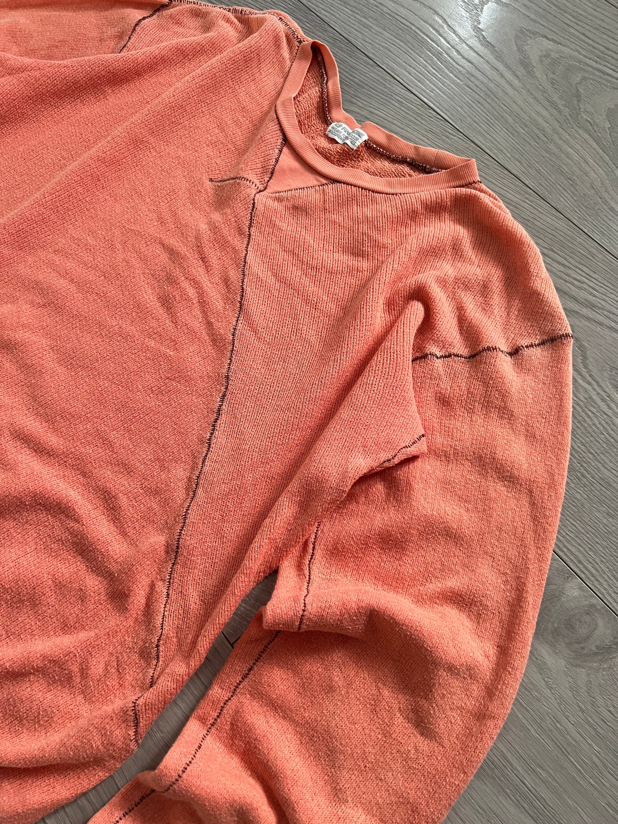 Final Home 1990s Thunder Stitch Coral Sweater - Size S