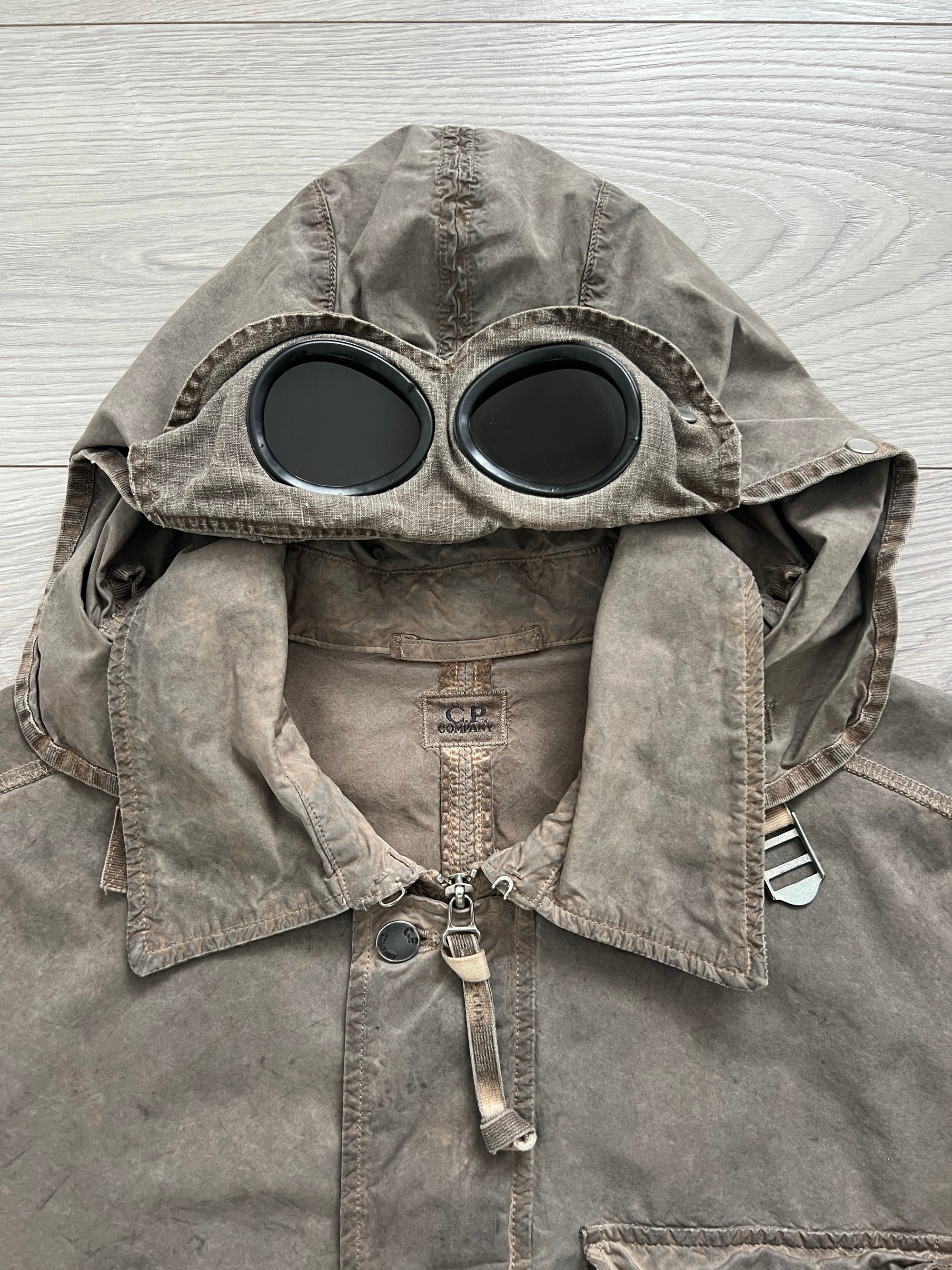 C.P. Company SS2006 Tinto Terra Mille Miglia Garment Dyed Cargo Goggle Jacket - Size M