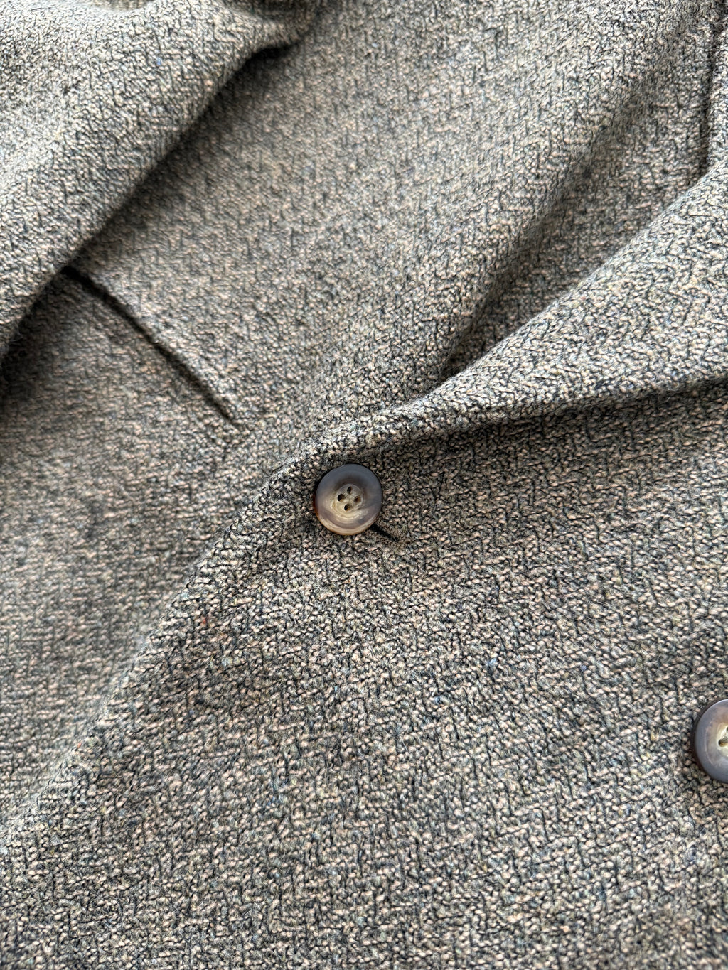 Emporio Armani 1980s Peaked Lapel Double Breasted Textured Wool Blend Relaxed Sport Jacket Blazer - Size XL