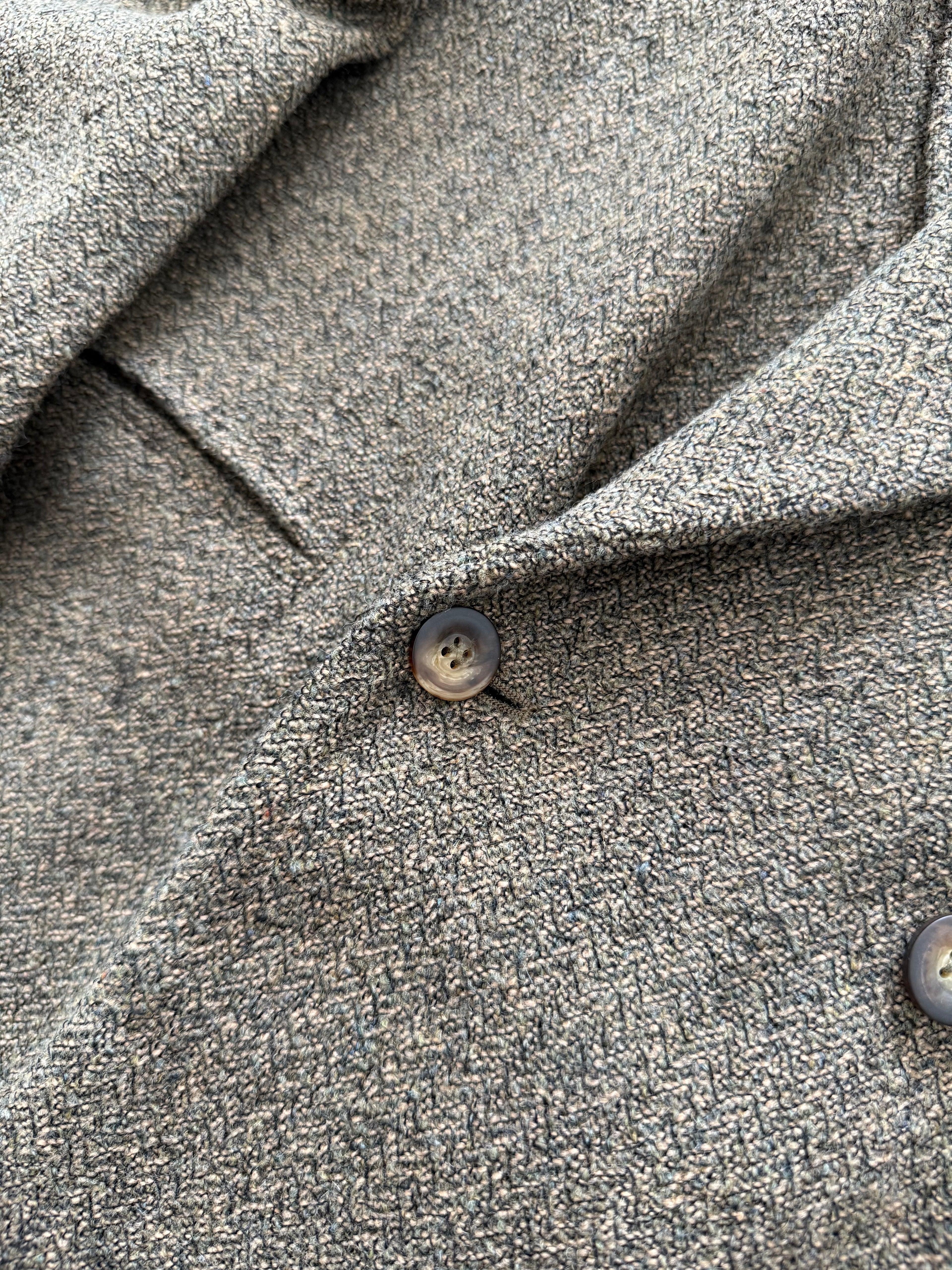 Emporio Armani 1980s Peaked Lapel Double Breasted Textured Wool Blend Relaxed Sport Jacket Blazer - Size XL