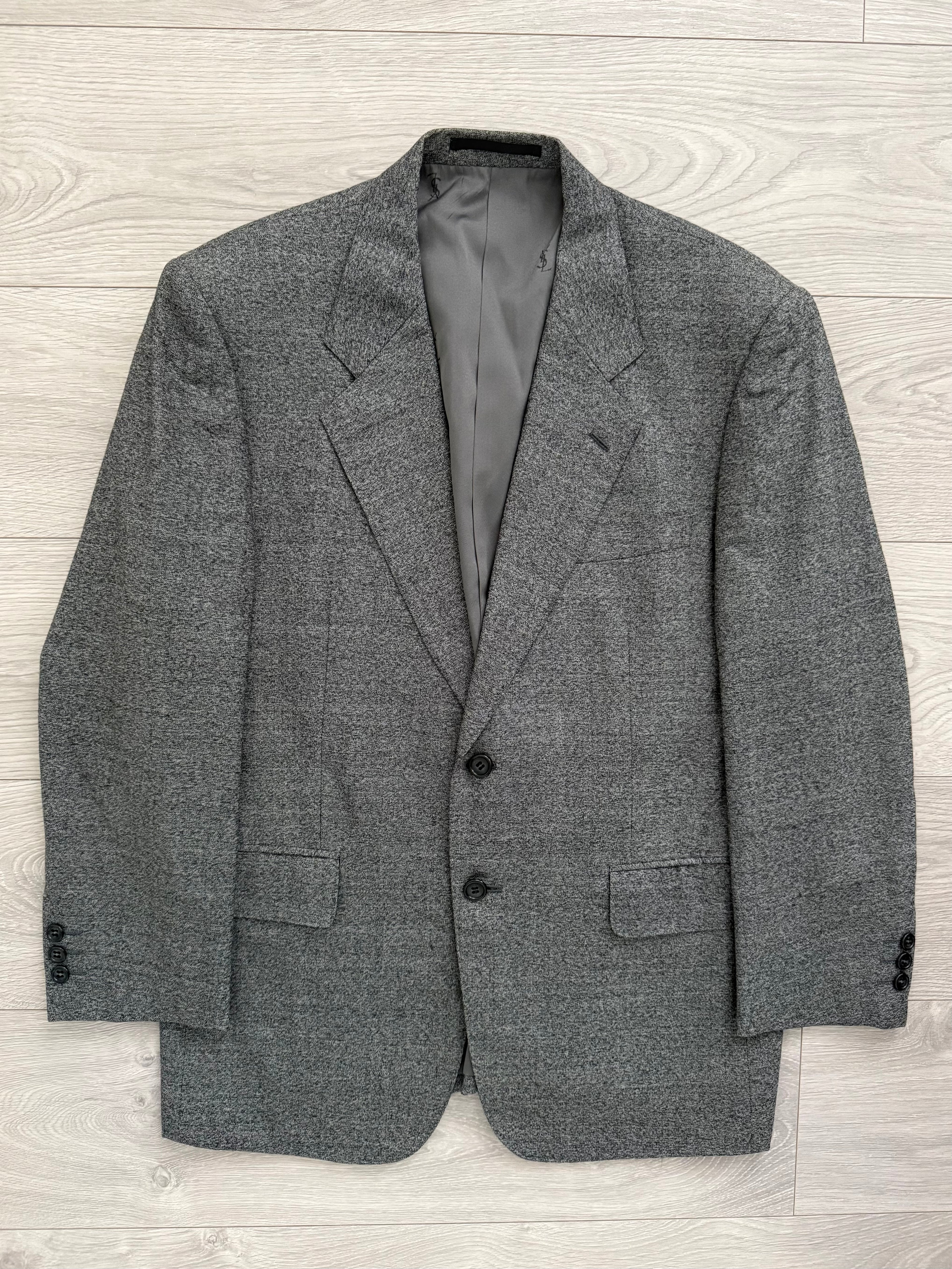 Yves Saint Laurent 1990s Wool 2B Pleated Suit - Size M Jacket / 32" Waist