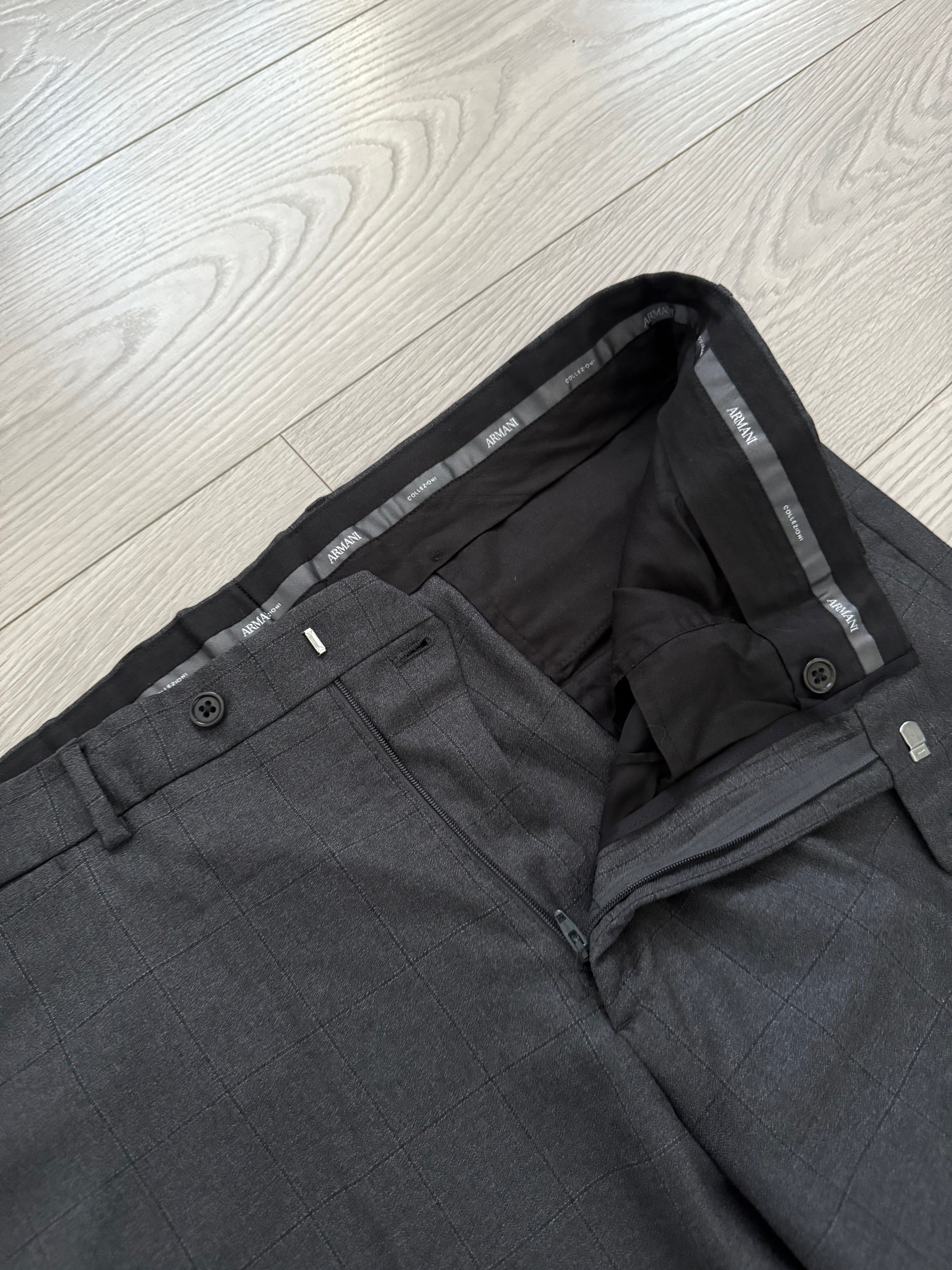 Armani 2016 Windowpane Check Wool Suit - L Jacket / 38" Waist