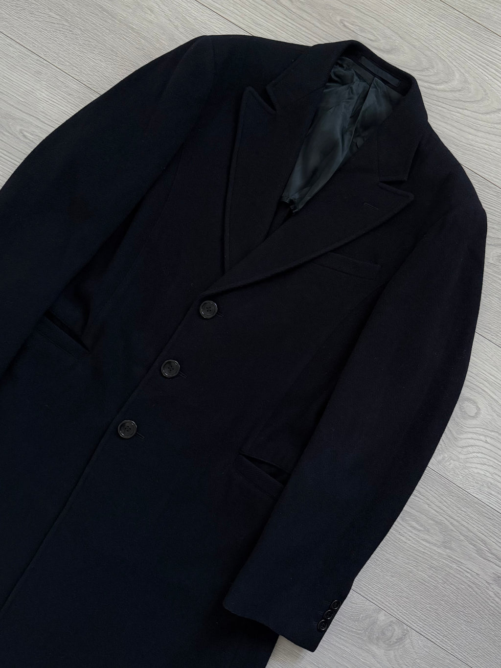 Armani 1990s Peaked Lapel Wool Coat - Size M