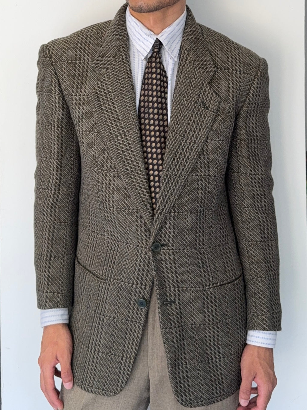Giorgio Armani 1980s 2B Textured Wool Sports Jacket Blazer - Size S