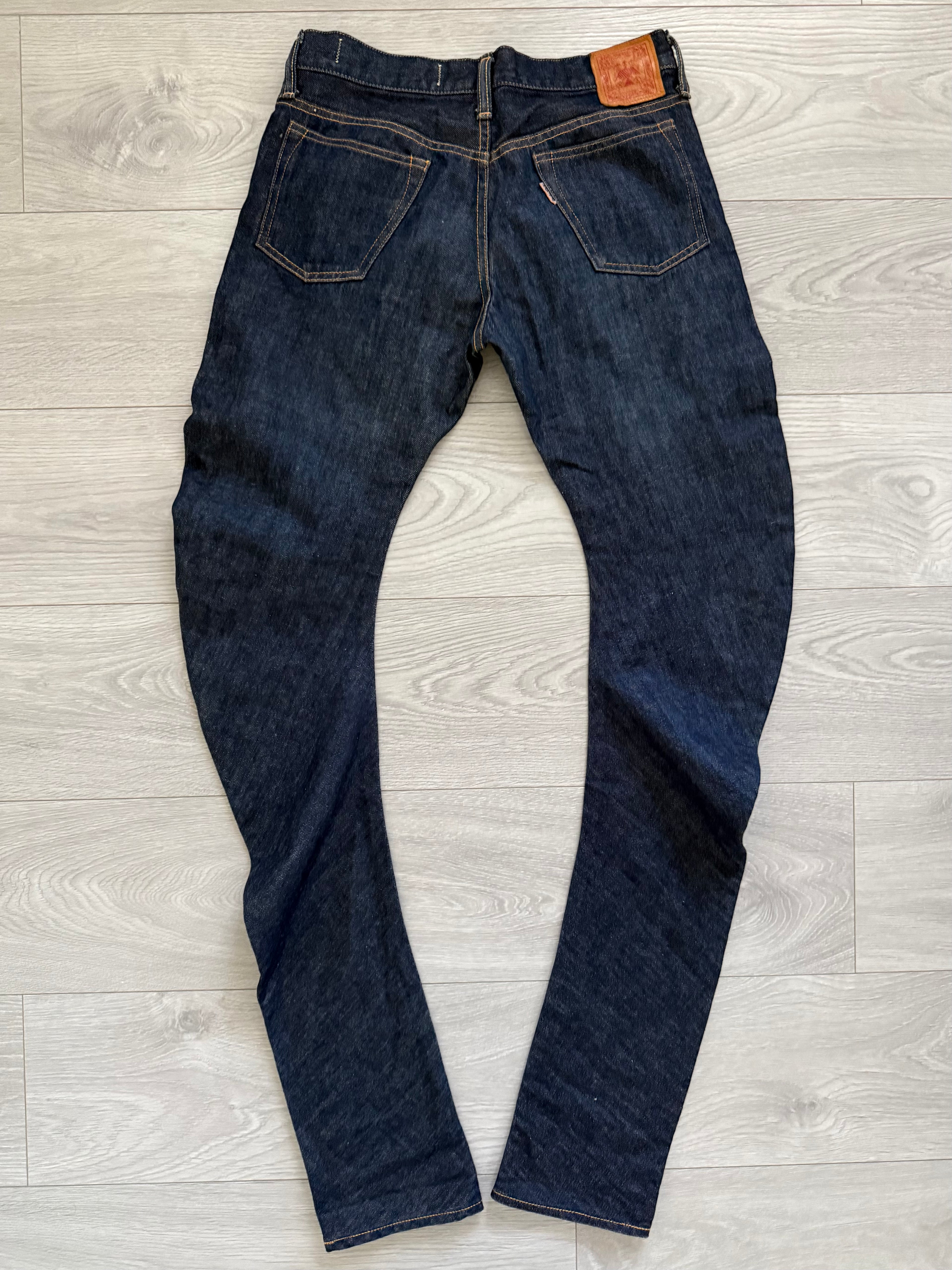 Kapital Banana Leg Indigo Blue Stacked Denim Jeans - Size 30