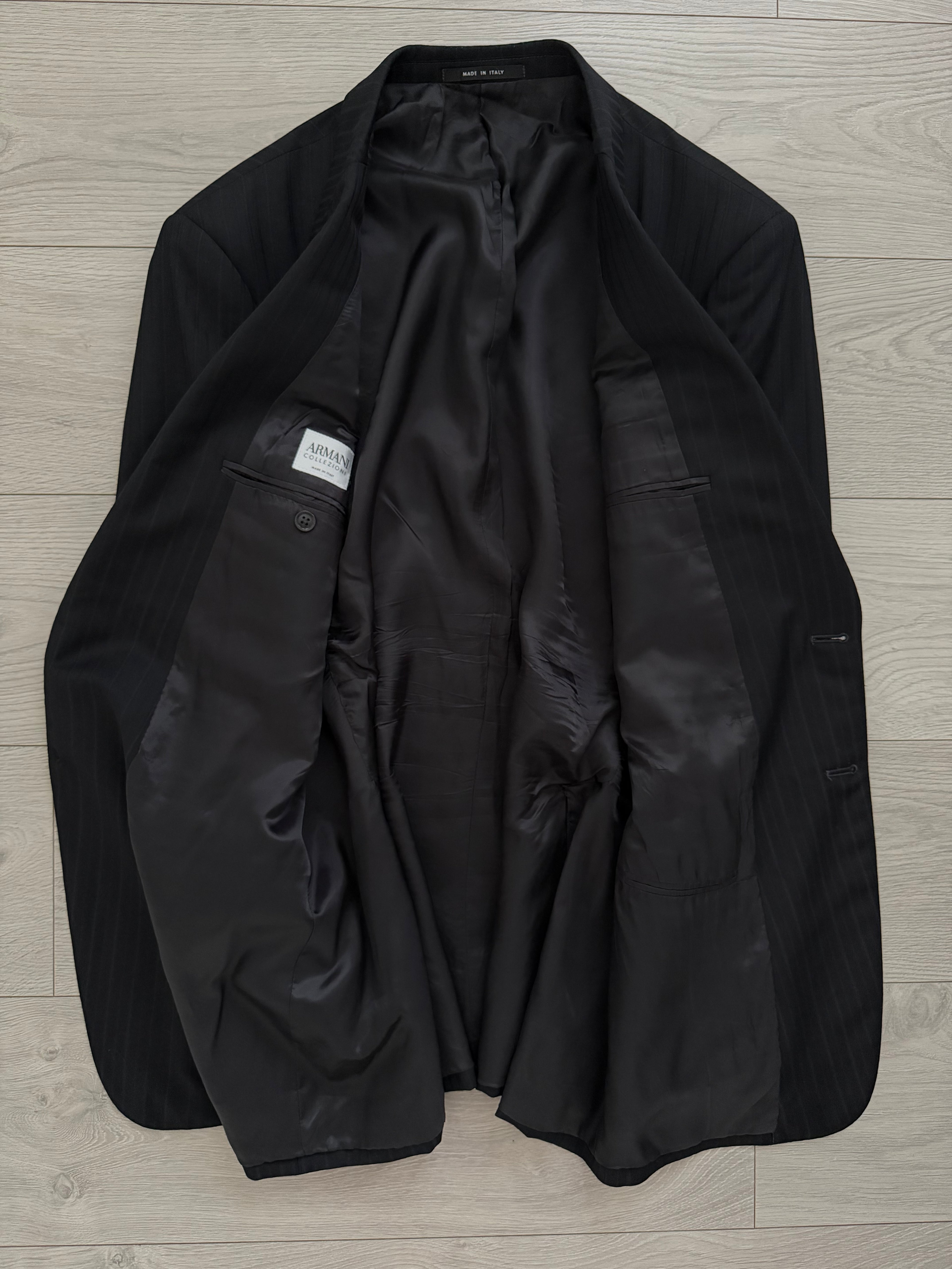 Armani 1990s 2B Striped Pleated Wool Suit - Size XXL Jacket / 38" Waist