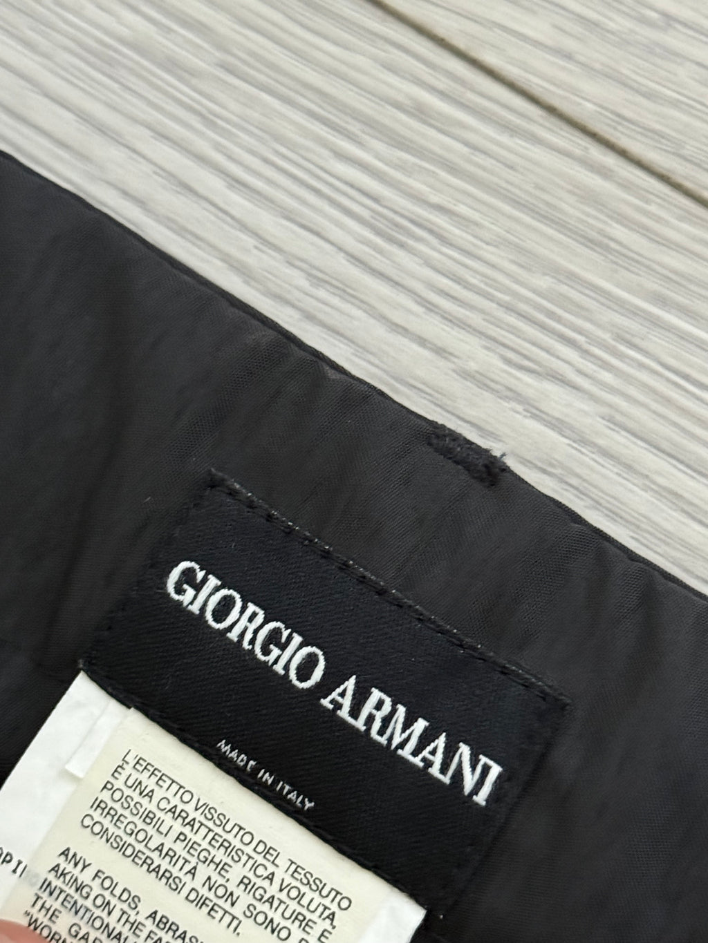 Armani 1990s Black Label Cotton Nylon Grey Pants - Size 36" Waist