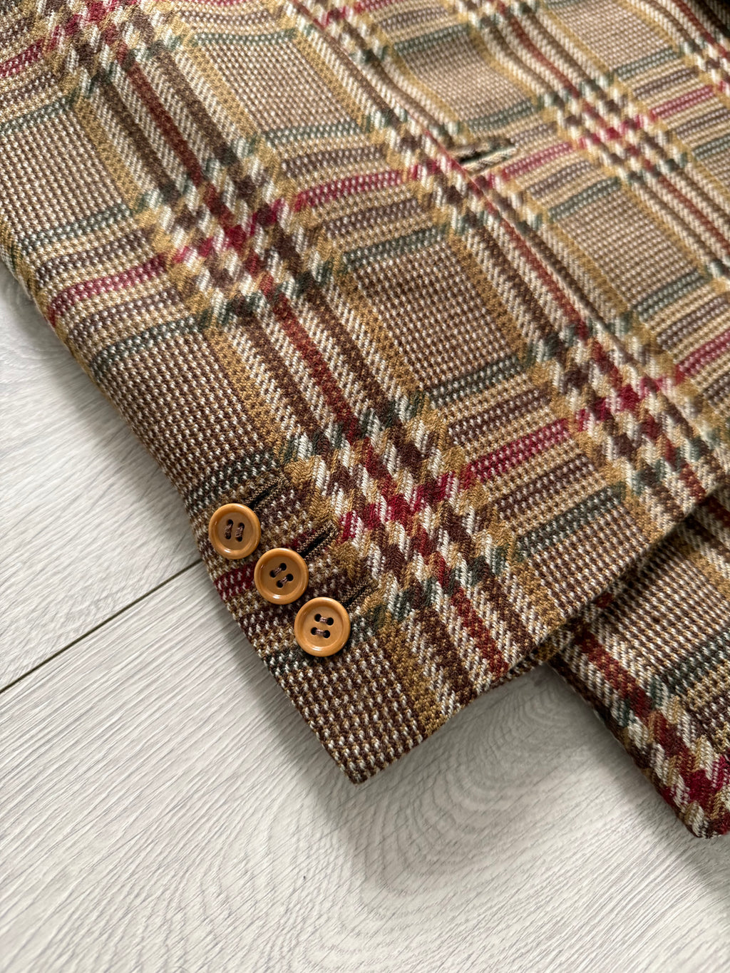 Valentino 1980s 2B Textured Wool Check Sports Jacket Blazer  - Size L