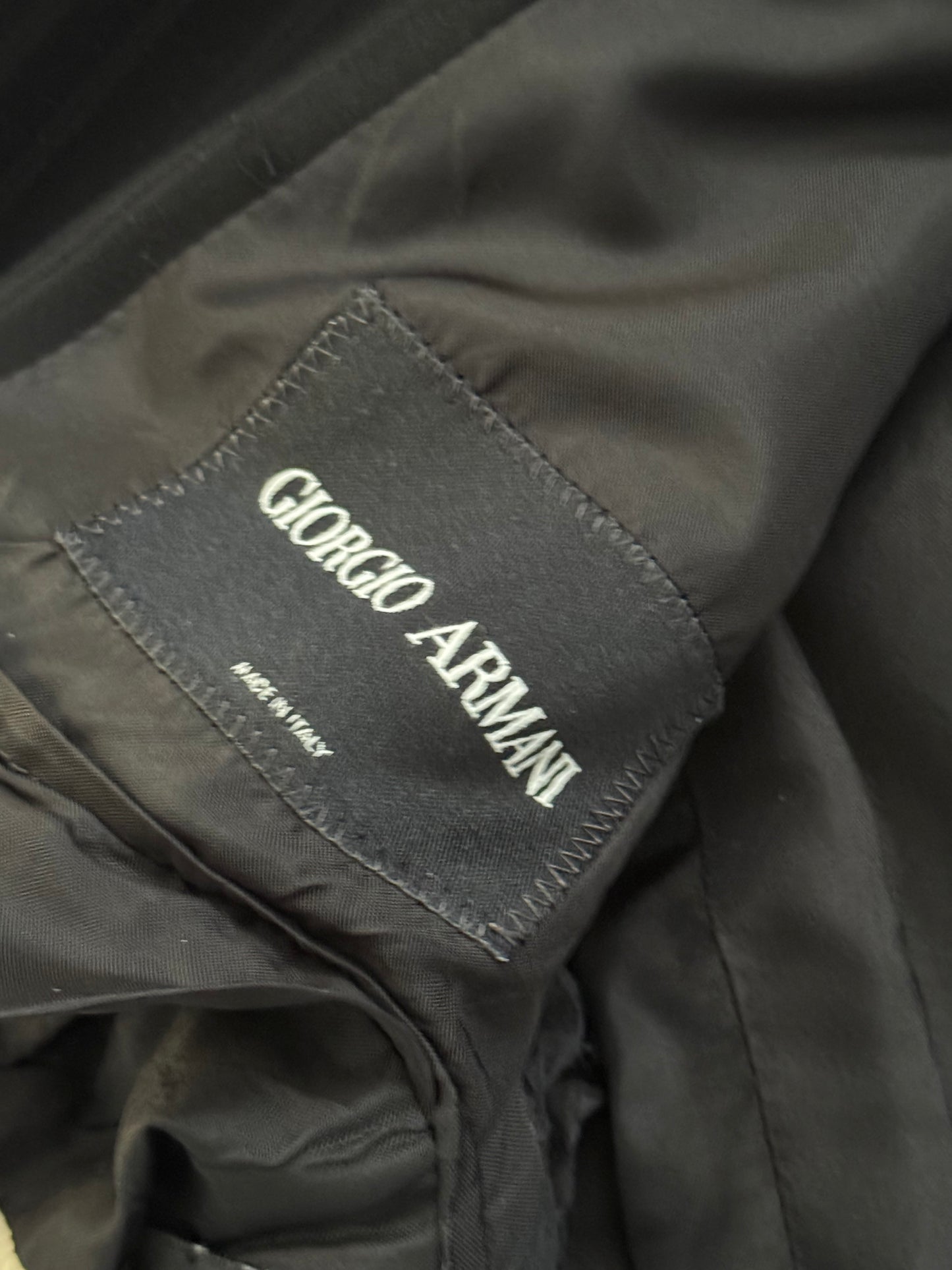 Giorgio Armani 1990s Peaked Lapel Striped Relaxed Suit - Size L Jacket / 34" Waist