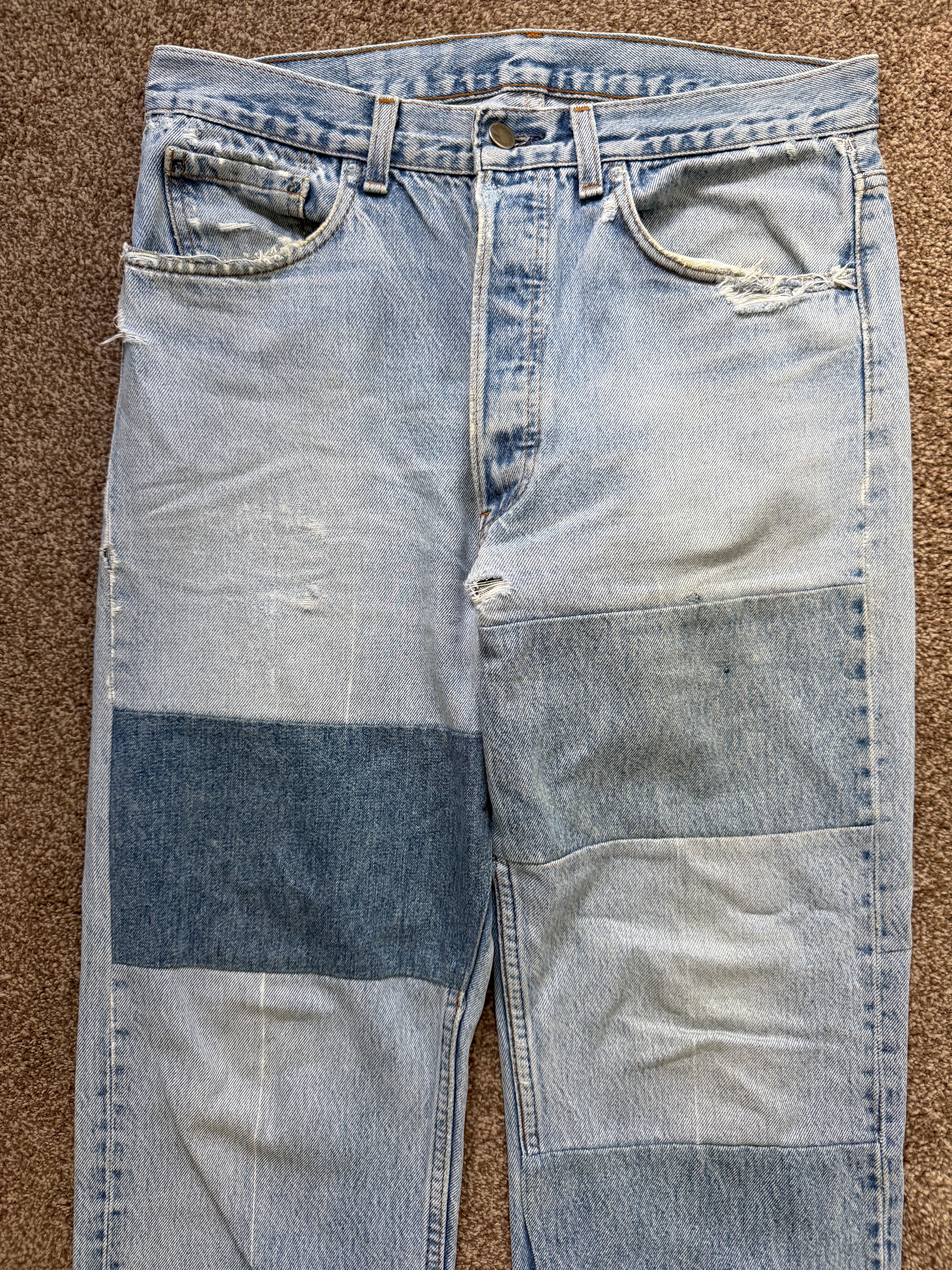 Maison Martin Margiela Artisanal Line (0)(10) AW1999 Re-Worked Panelled Denim Jeans - Size 32" Waist