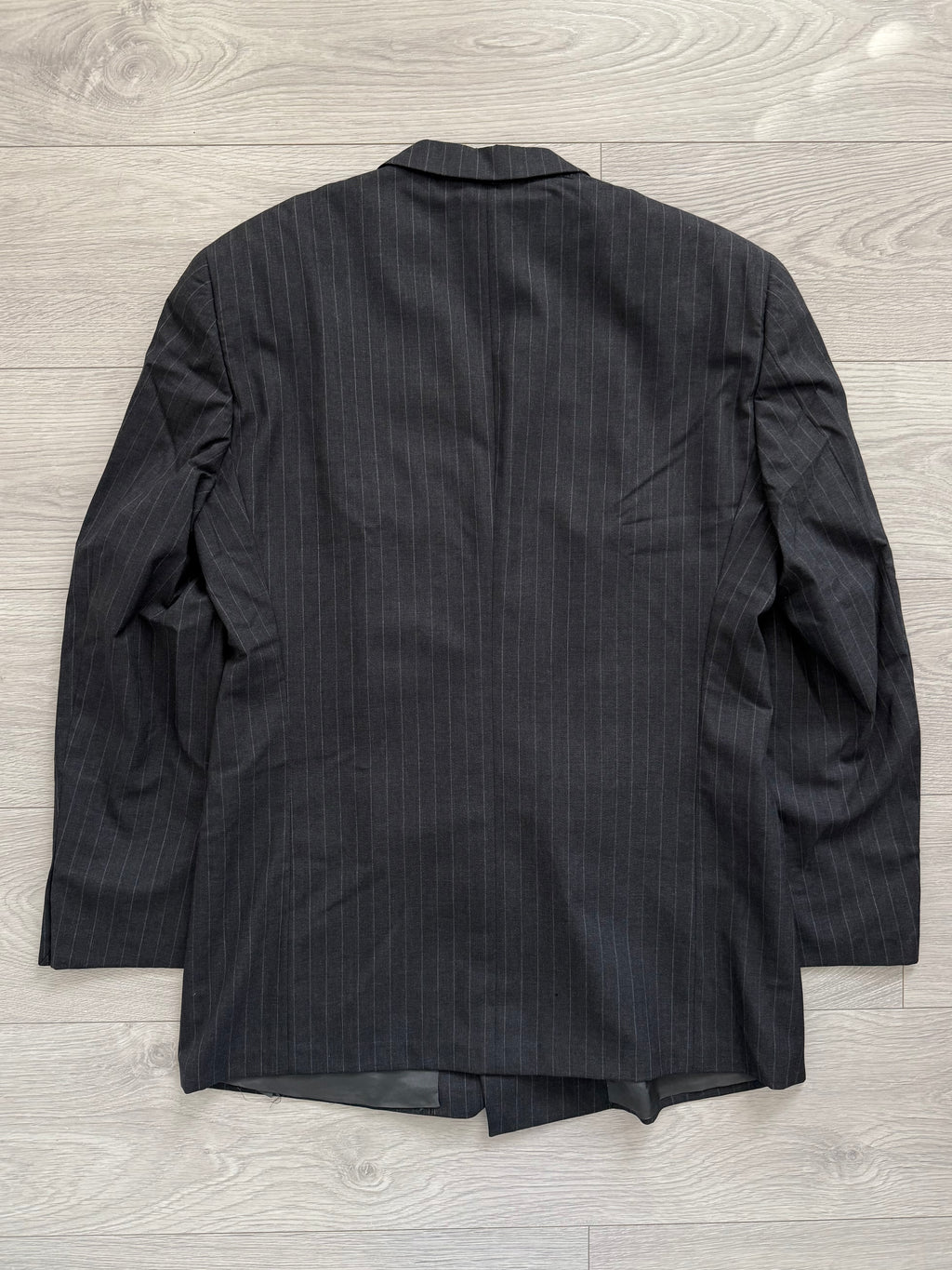 Giorgio Armani 1990s Double-Breasted Pleated Striped Suit - Size M Jacket / 30" Waist