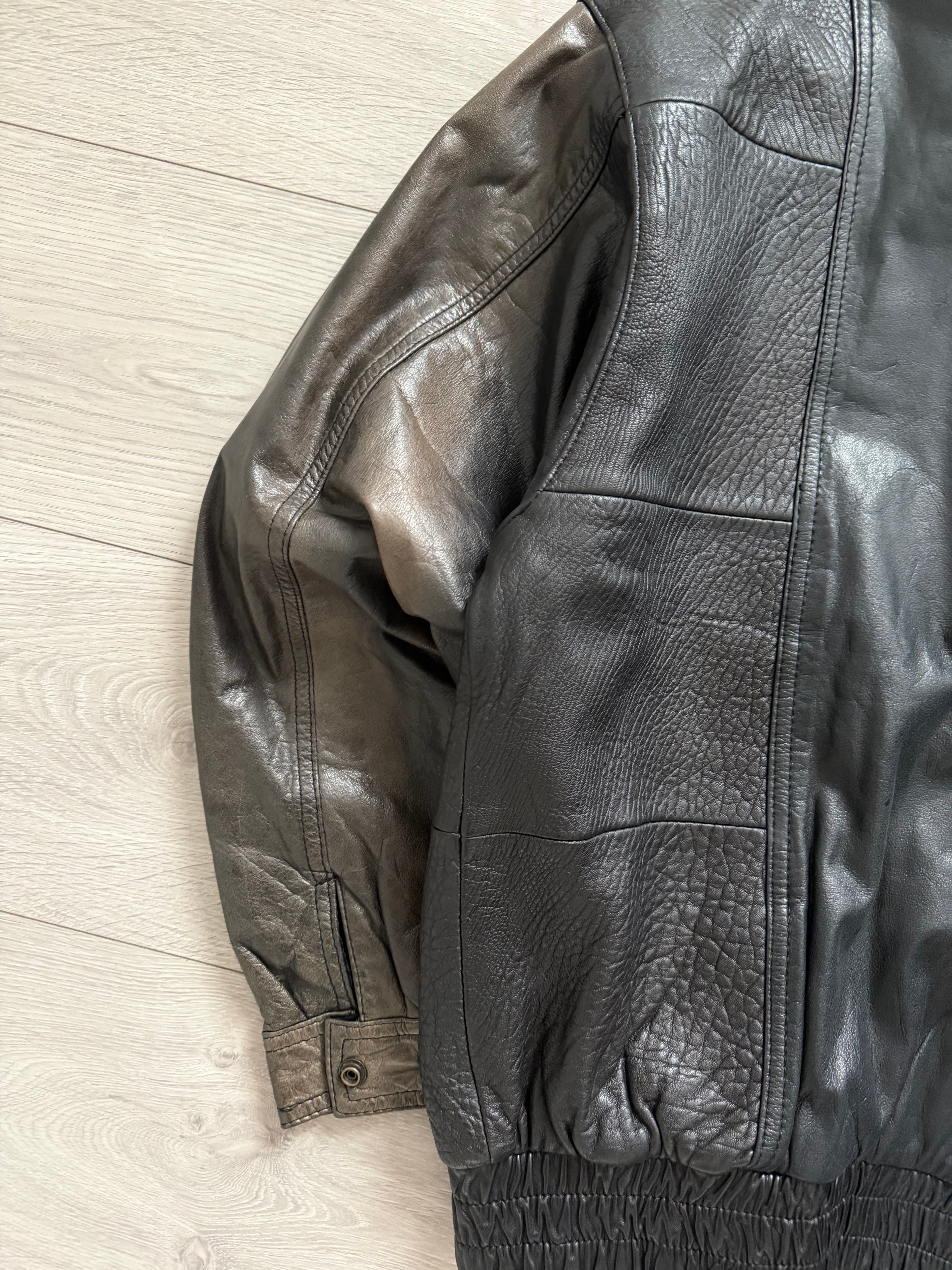 Valentino 1980s Panelled Leather Bomber Jacket - Size M