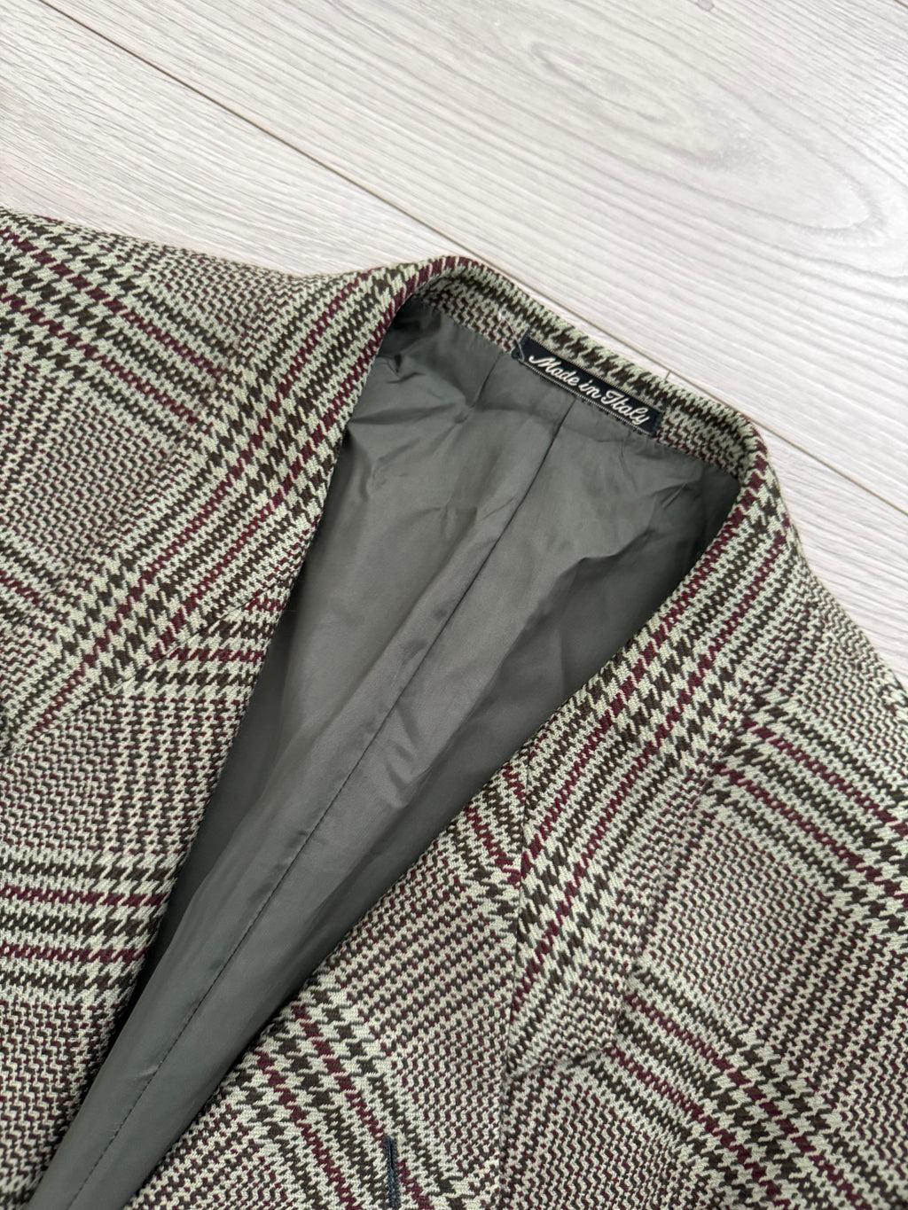 Armani Mainline 1980s 2B Textured Wool Check Sports Jacket Blazer - Size XL