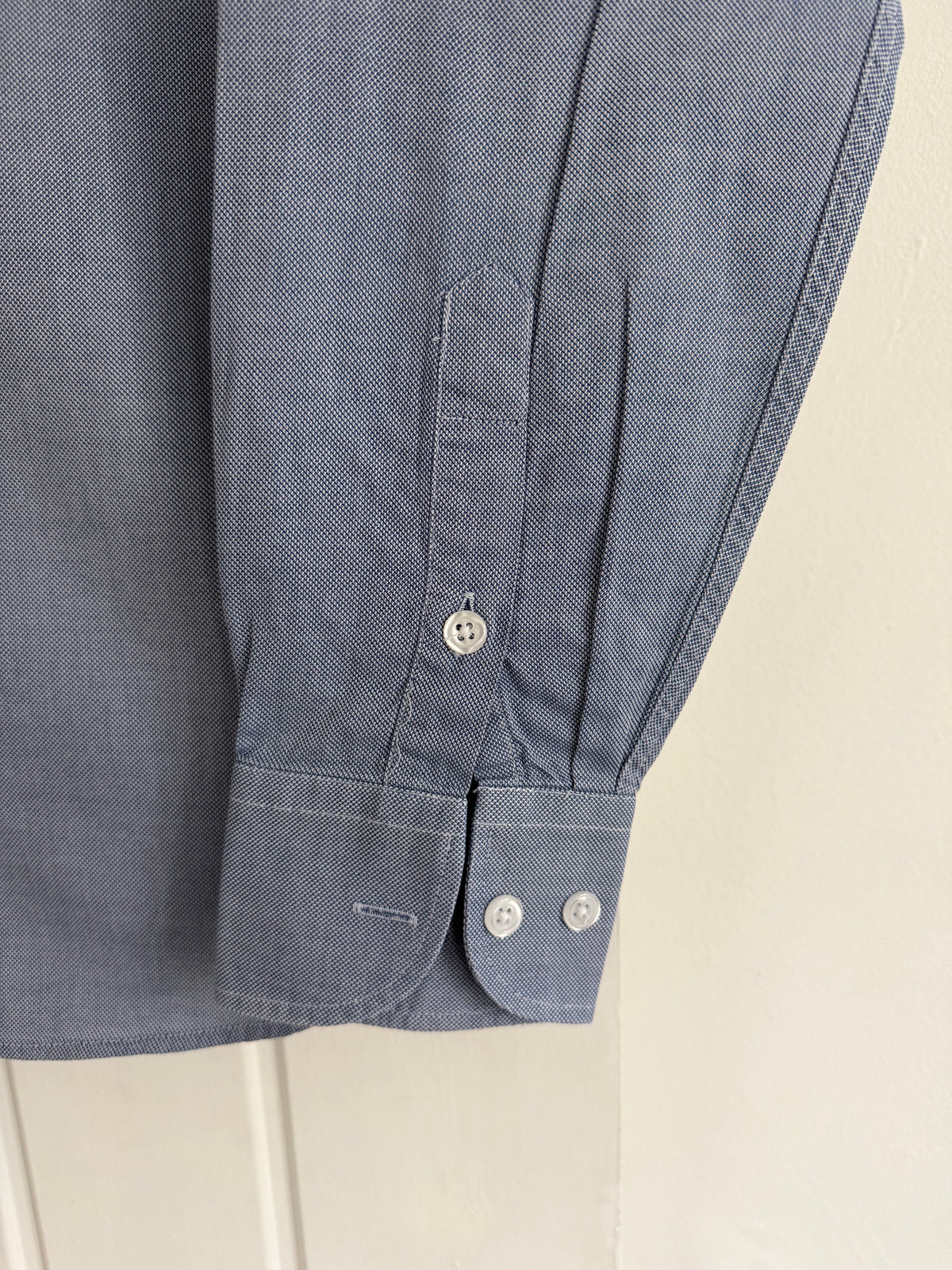 Emporio Armani Blue Cotton Shirt - Size Medium