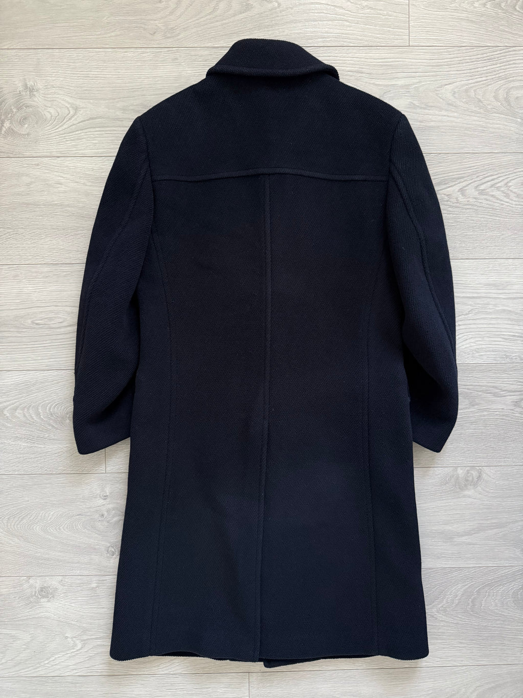 Comme Cadu Mode 1990s Wool Navy Overcoat - Size S