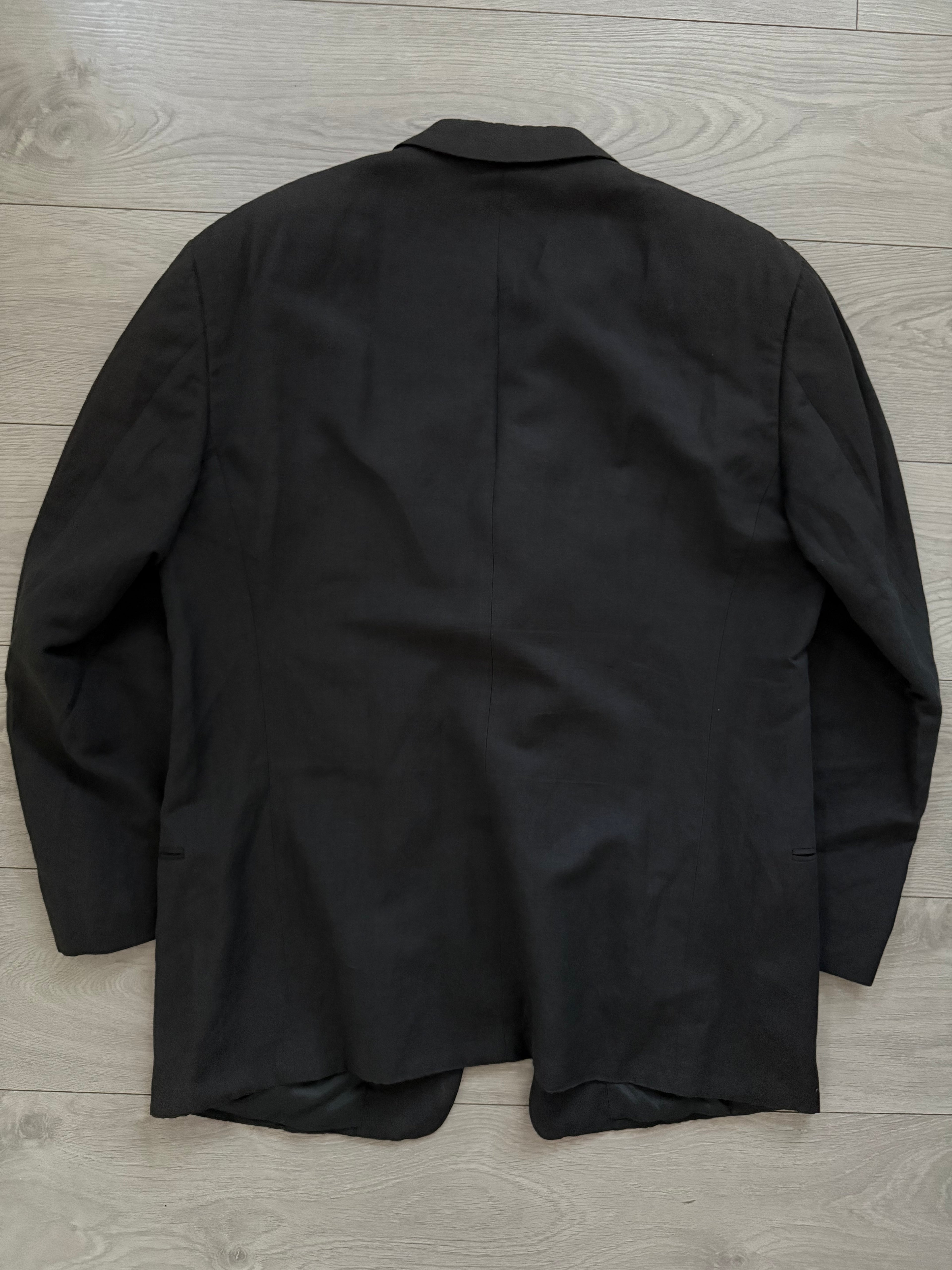Giorgio Armani 1980s 3B Linen Blend Suit Charcoal - Size XXL Jacket / 36" Waist