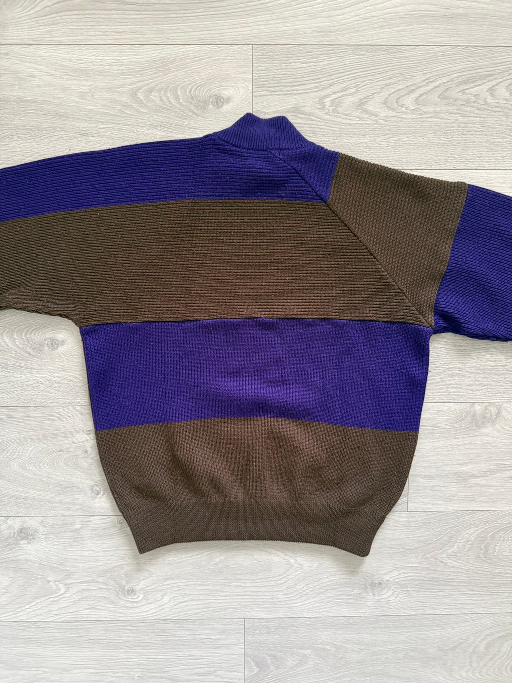 Issey Miyake 1990s Asymmetrical Panelled Mock Neck Knit Sweater - Size M