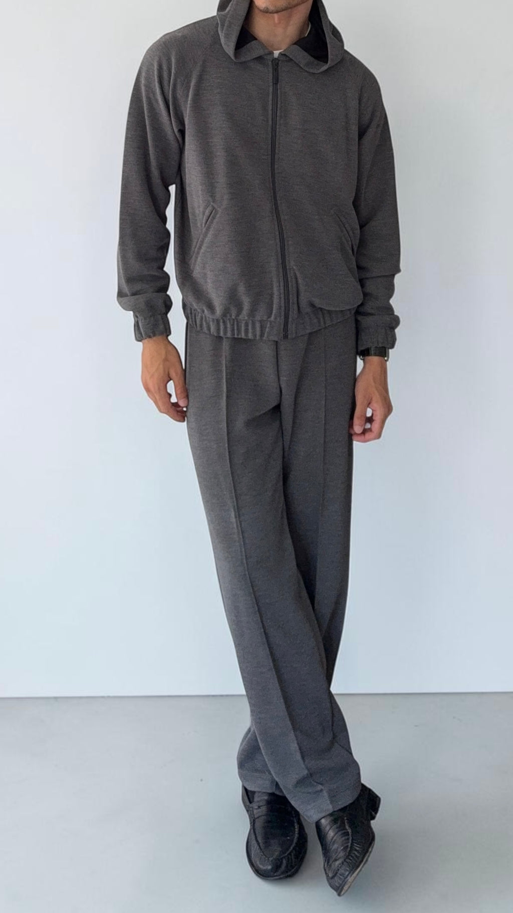 Emporio Armani 1990s Grey Pleated Tracksuit Set - Size M