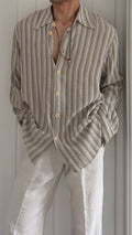 Giorgio Armani Black Label 1990s Textured Oversized Button Shirt - Size L