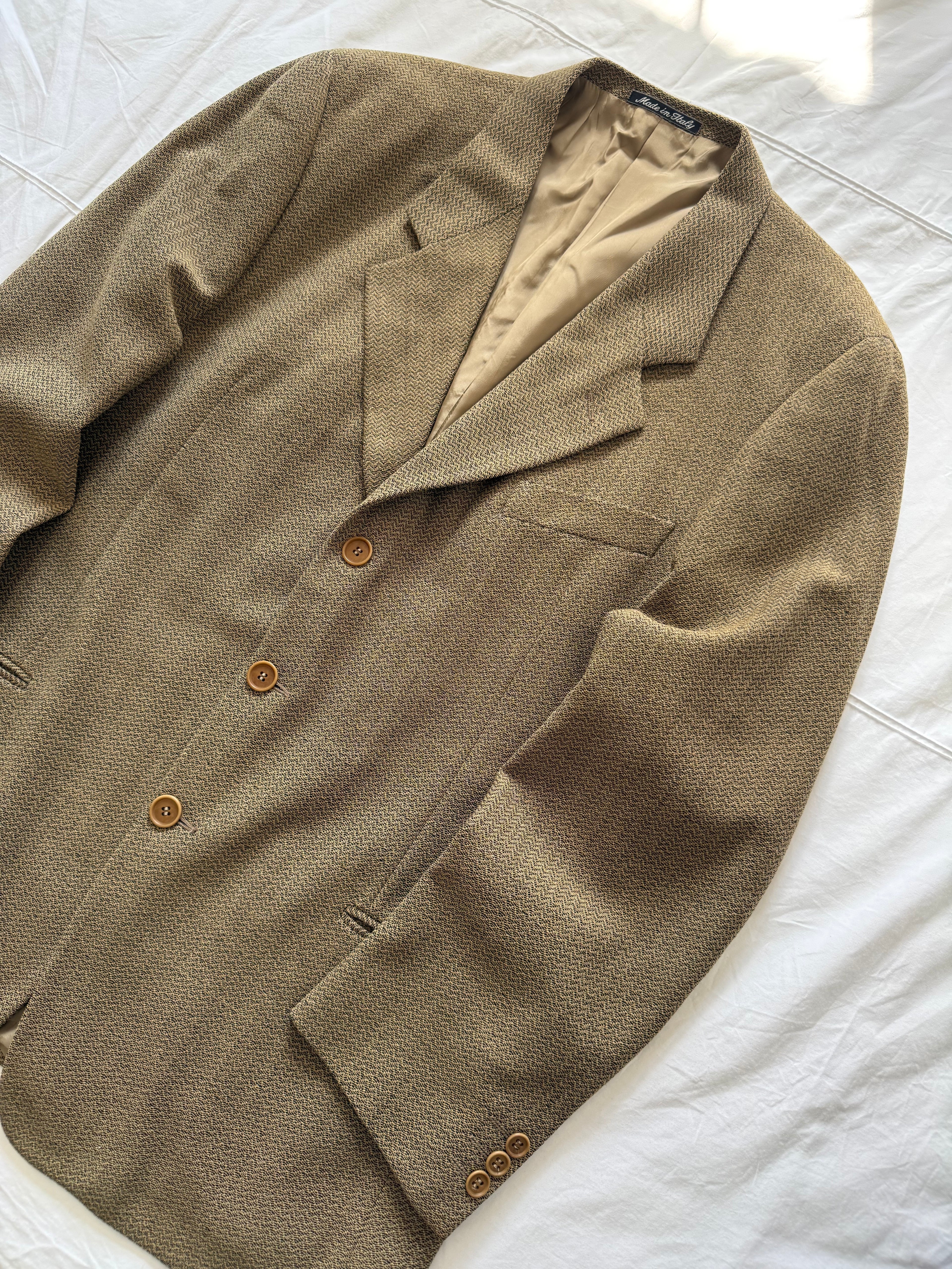 Giorgio Armani 1980s 3B Textured Wool Nylon Sport Jacket Blazer  - Size XL