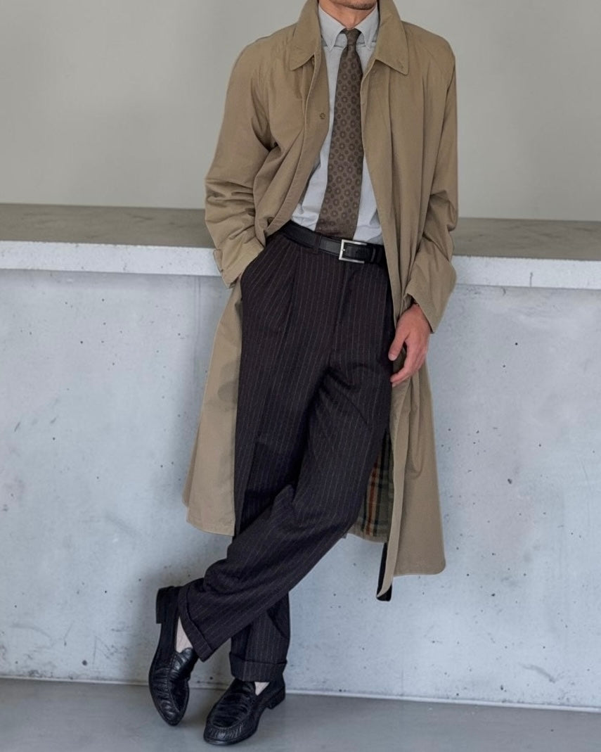 Emporio Armani 1990s Balmacaan Padded Trench Coat - Size L