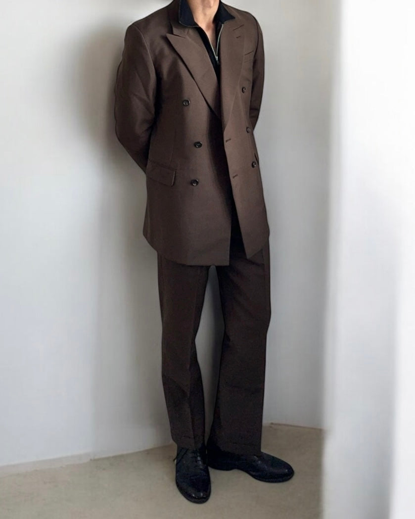 Prada FW2005 Runway Double-Breasted Mohair Wool Suit - Size L Jacket / 34" Waist