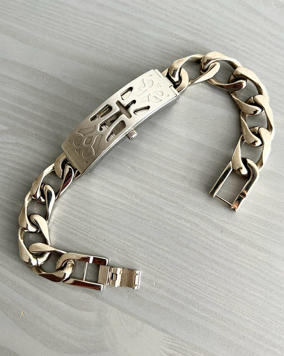 Jean Paul Gaultier 00s Stainless Steel Cross Watch Bracelet