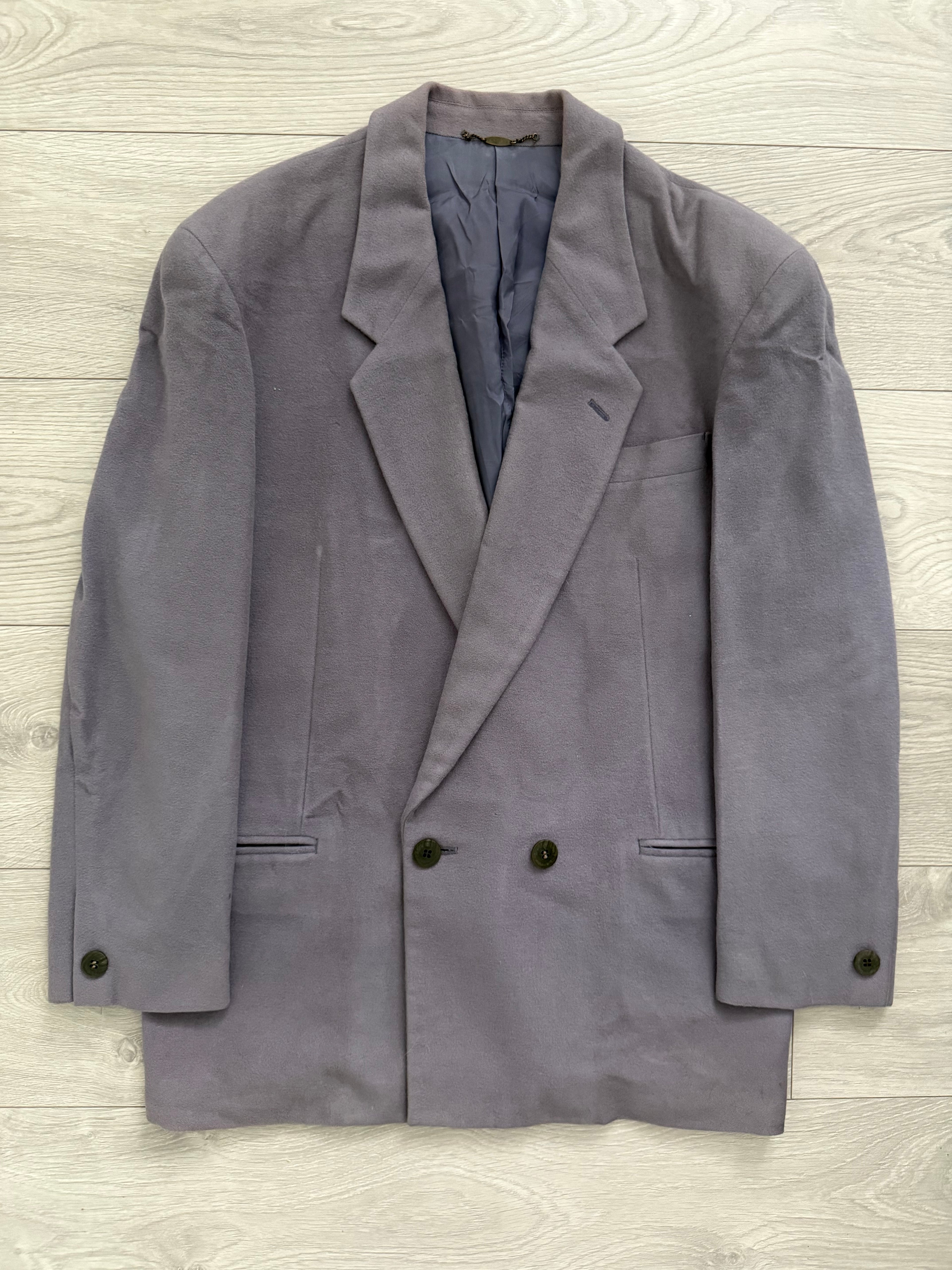 Valentino 1980s Double Breasted Wool Jacket Purple - Size S