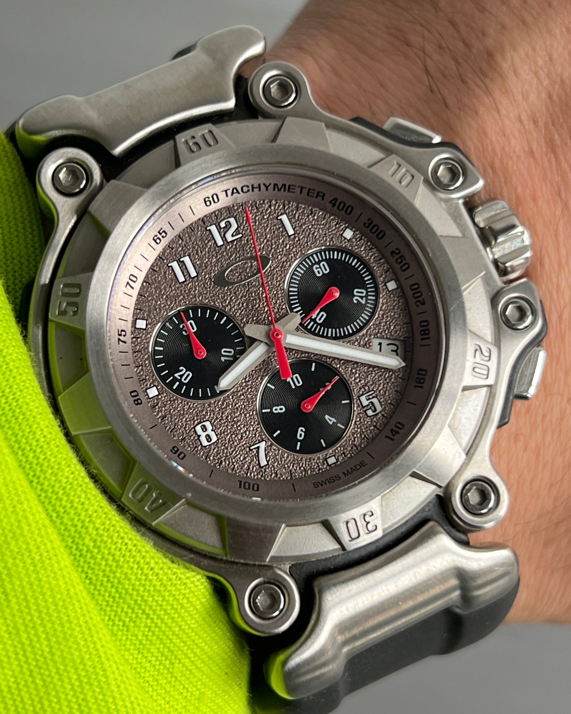 Oakley Crankcase Large 3-Hand Stainless Steel Carbon Watch