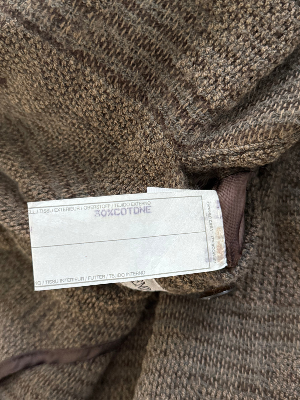 Emporio Armani 1990s 4B Wool Cotton Texture Pattern Jacket - Size L