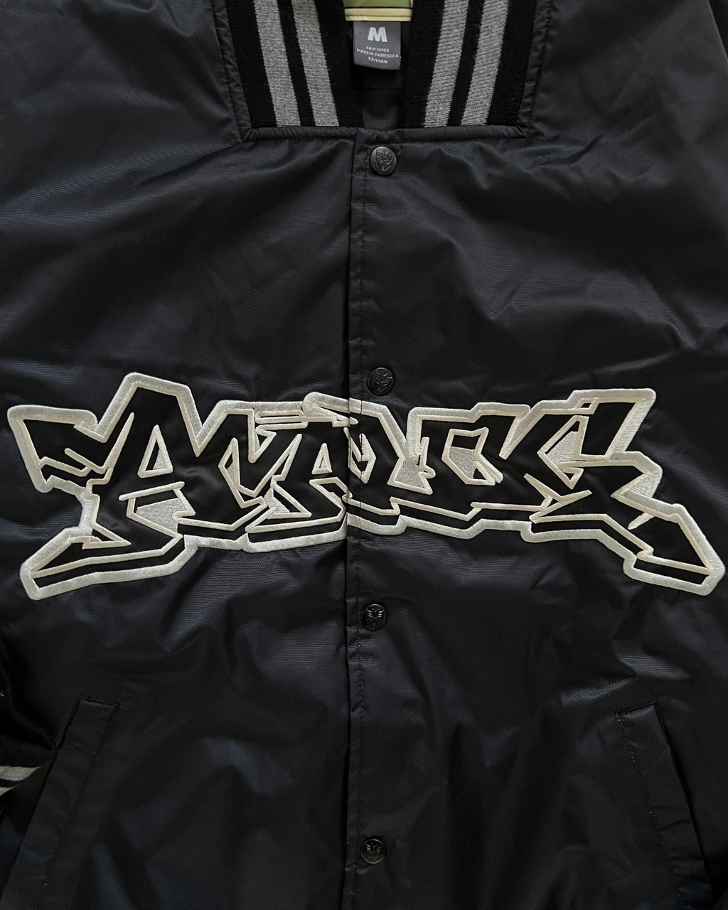 Burton Analog 00s Graffiti Logo Padded Stadium Bomber Jacket - Size M