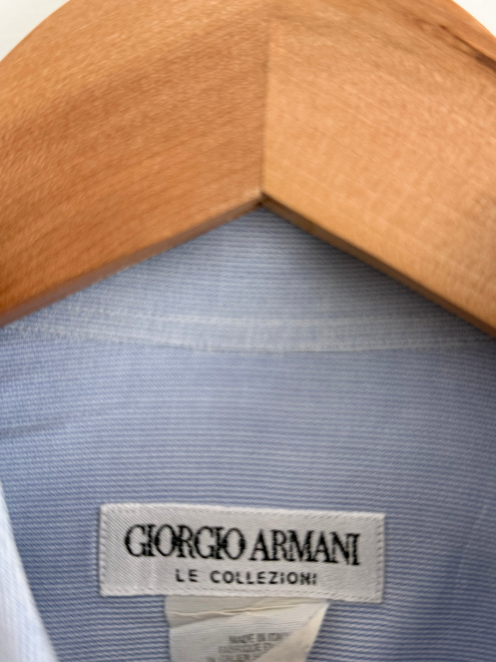 Giorgio Armani 1980s Blue Cotton Shirt - Size M