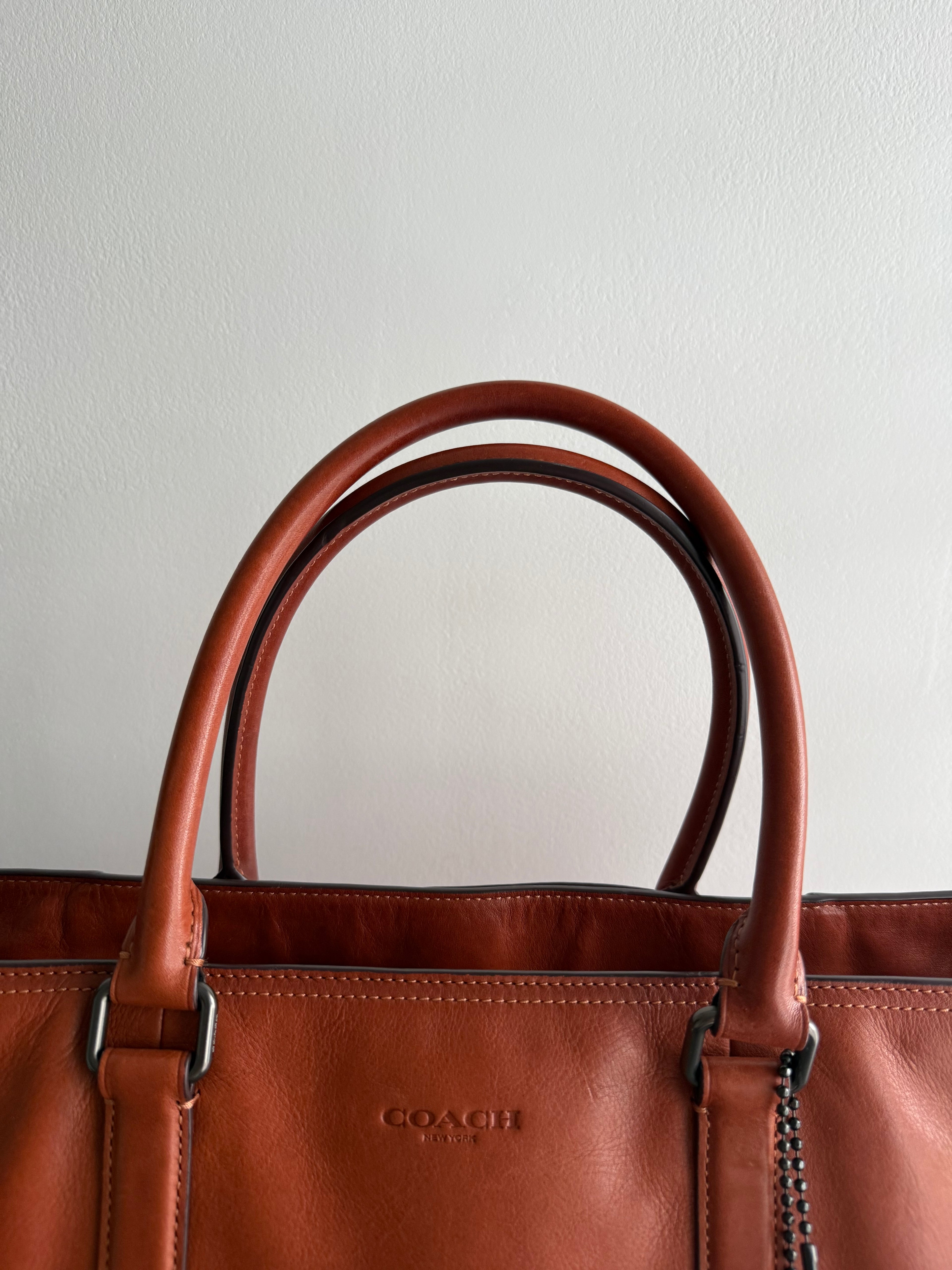 Coach New York Vintage Leather Hold-All Tote Bag