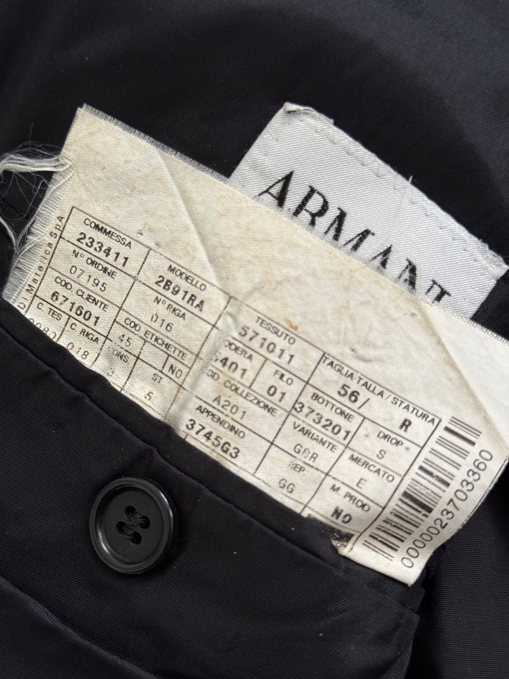 Armani 1990s 2B Charcoal Grey Striped Wool Suit - Size XXL Jacket / 38" Waist