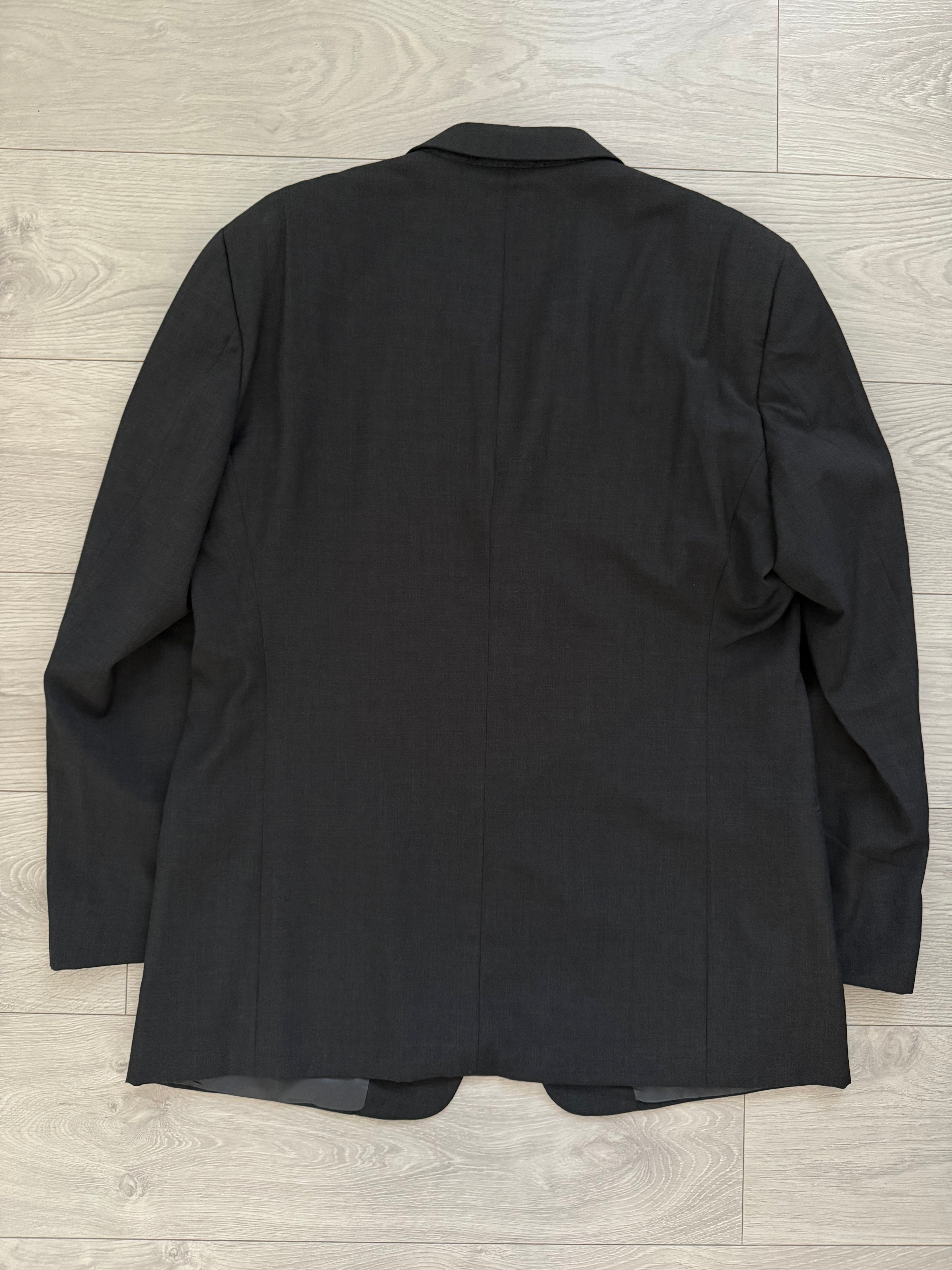 Giorgio Armani 1980s 3B Charcoal Grey Pleated Wool Suit - Size XL Jacket / 36" Waist