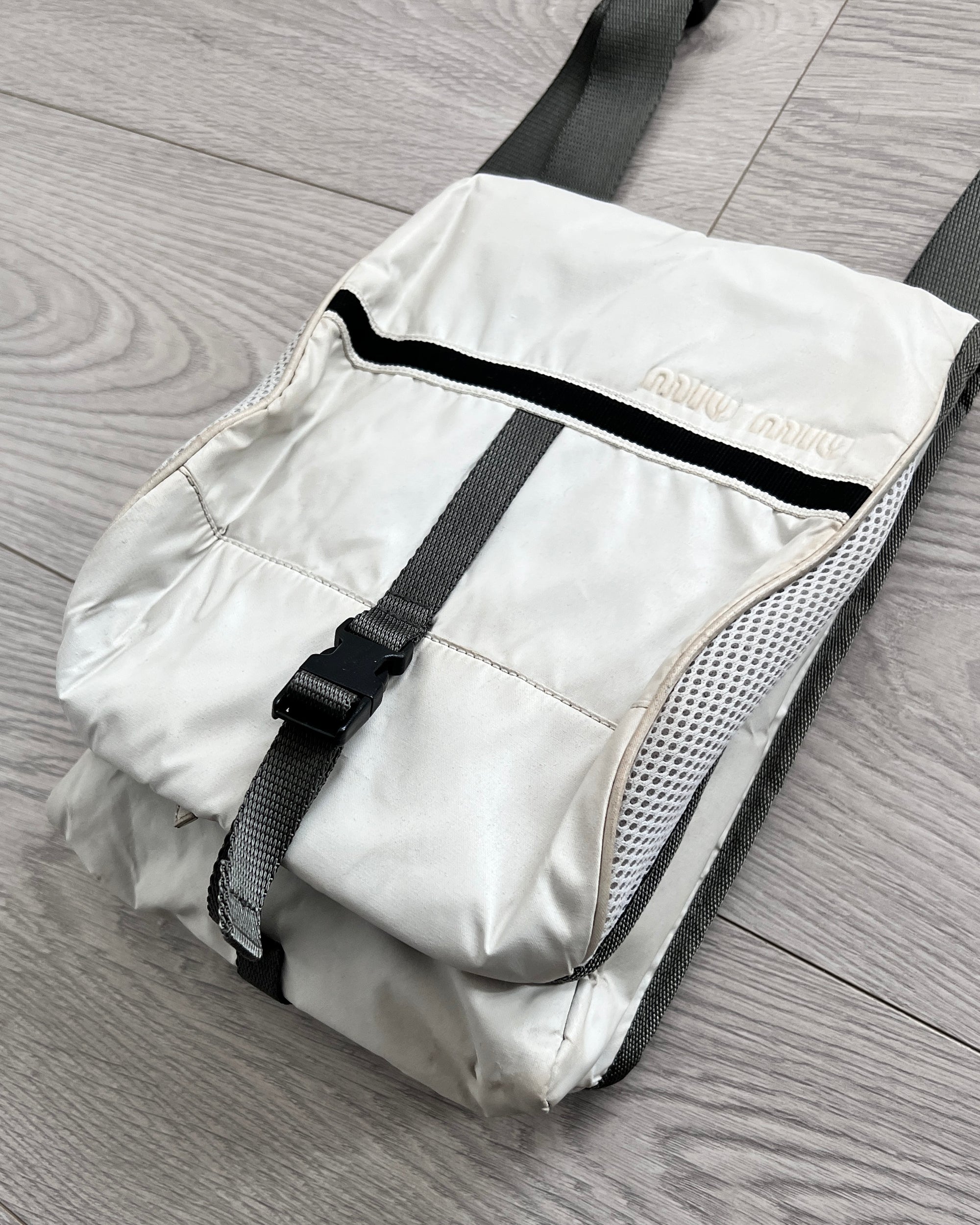 Miu Miu 1999 Tech Nylon Mesh Panelled Crossbody Bag
