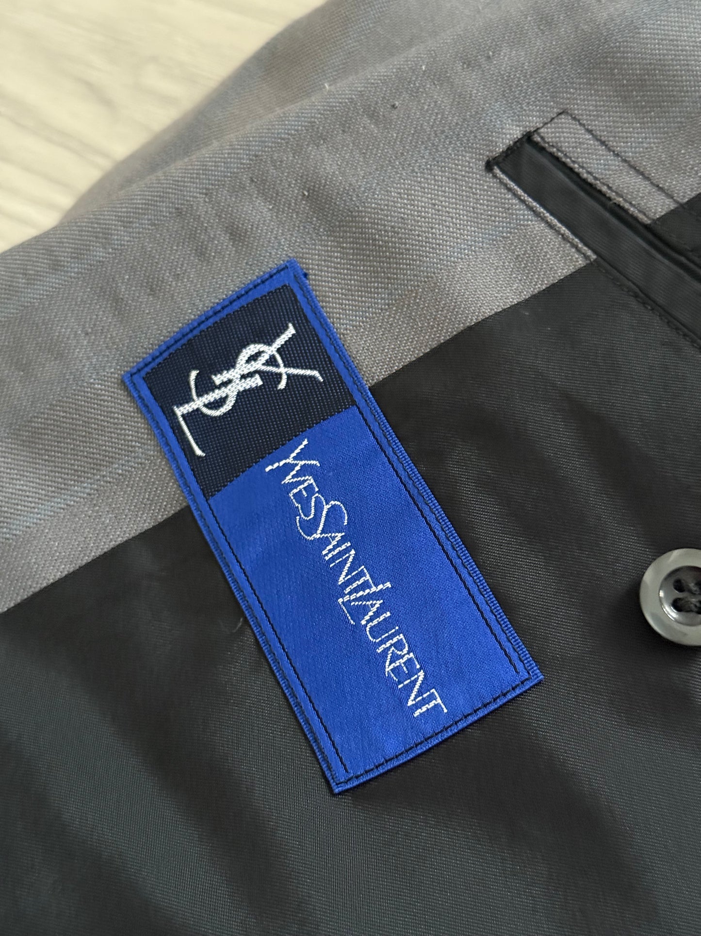 Yves Saint Laurent 1990s Double-Breasted Pleated Wool Suit - Size L Jacket / 34" Waist