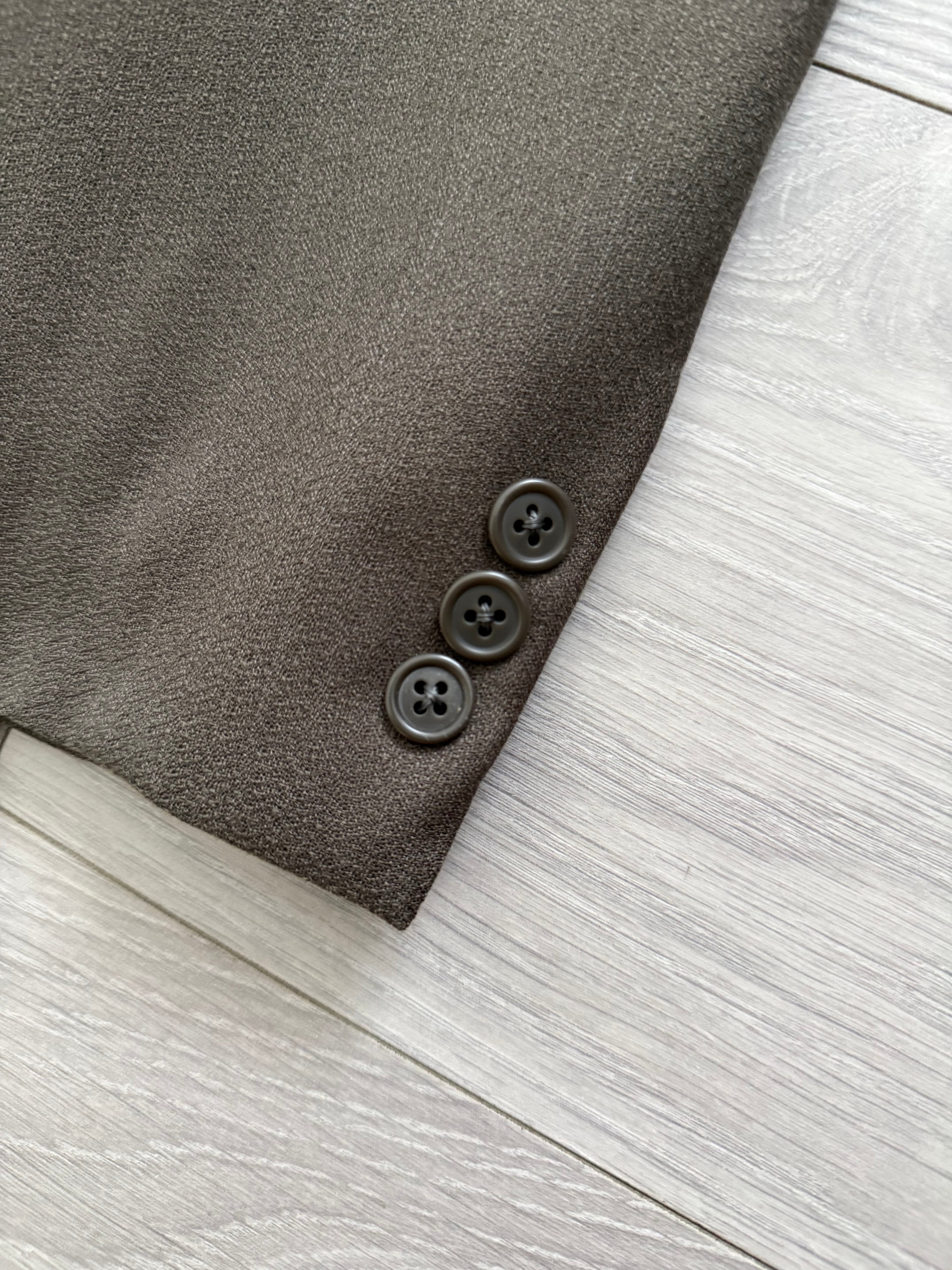 Giorgio Armani 1980s 2B Taupe Brown Wool Sports Jacket Blazer - Size XL