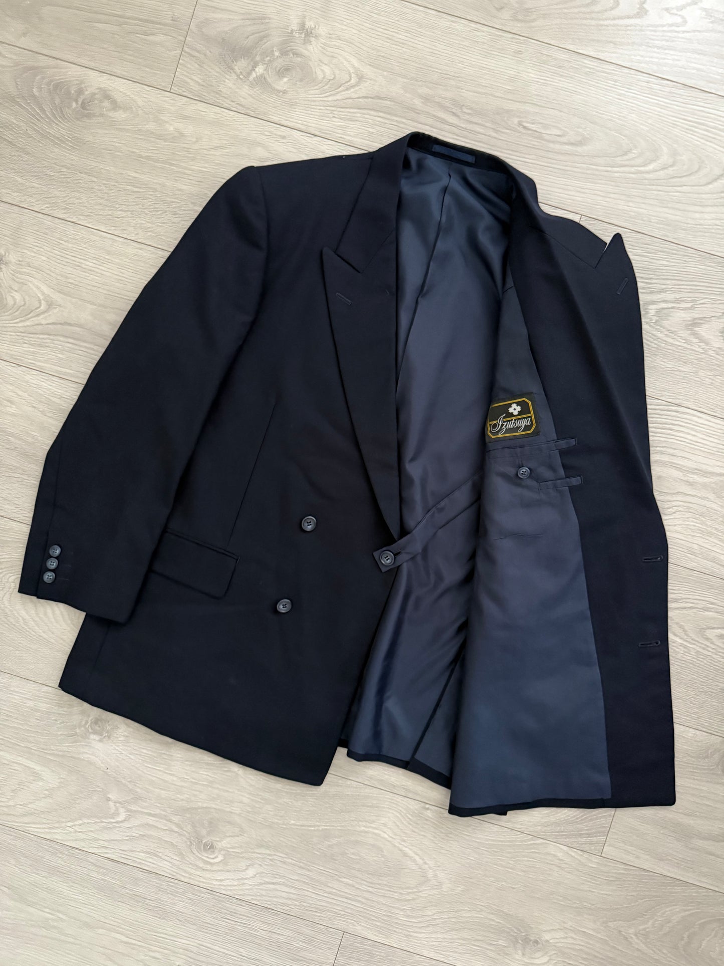 Doremuil Fabric Double Breasted Pleated Wool Suit - Size XL Jacket / 38" Waist