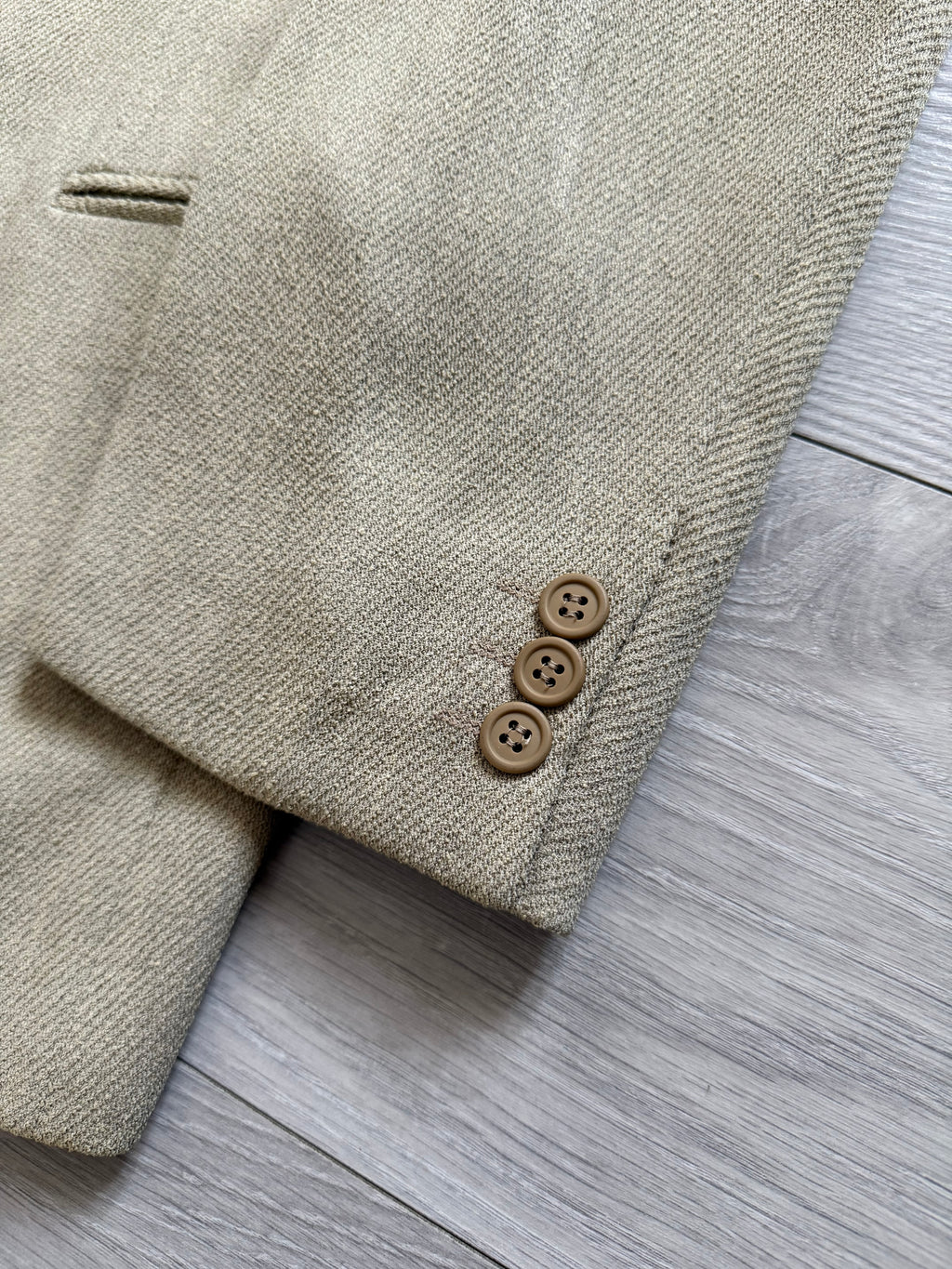Giorgio Armani 1980s 2B Wool Silk Beige Sport Jacket Blazer - Size M