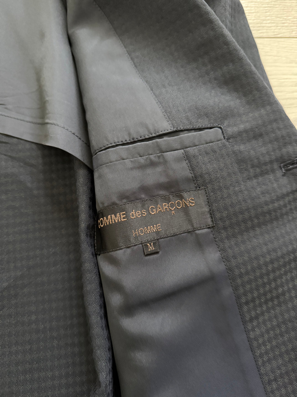 Comme Des Garcons Homme 2001 3B Navy Blue Pleated Wool Blend Suit - Size M Jacket / 30" Waist