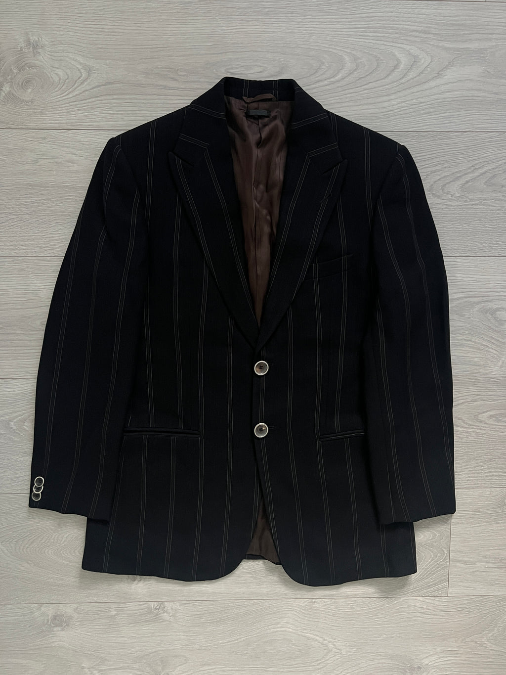 Giorgio Armani 1990s Striped Relaxed Suit - Size S Jacket / 32" Waist